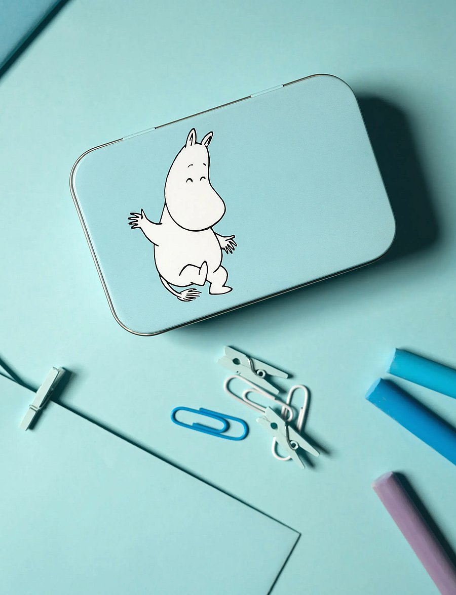 Muurla - Moomin tin box Moomintroll 10x6,5cm - aufbewahrungsboxen - blue - 0