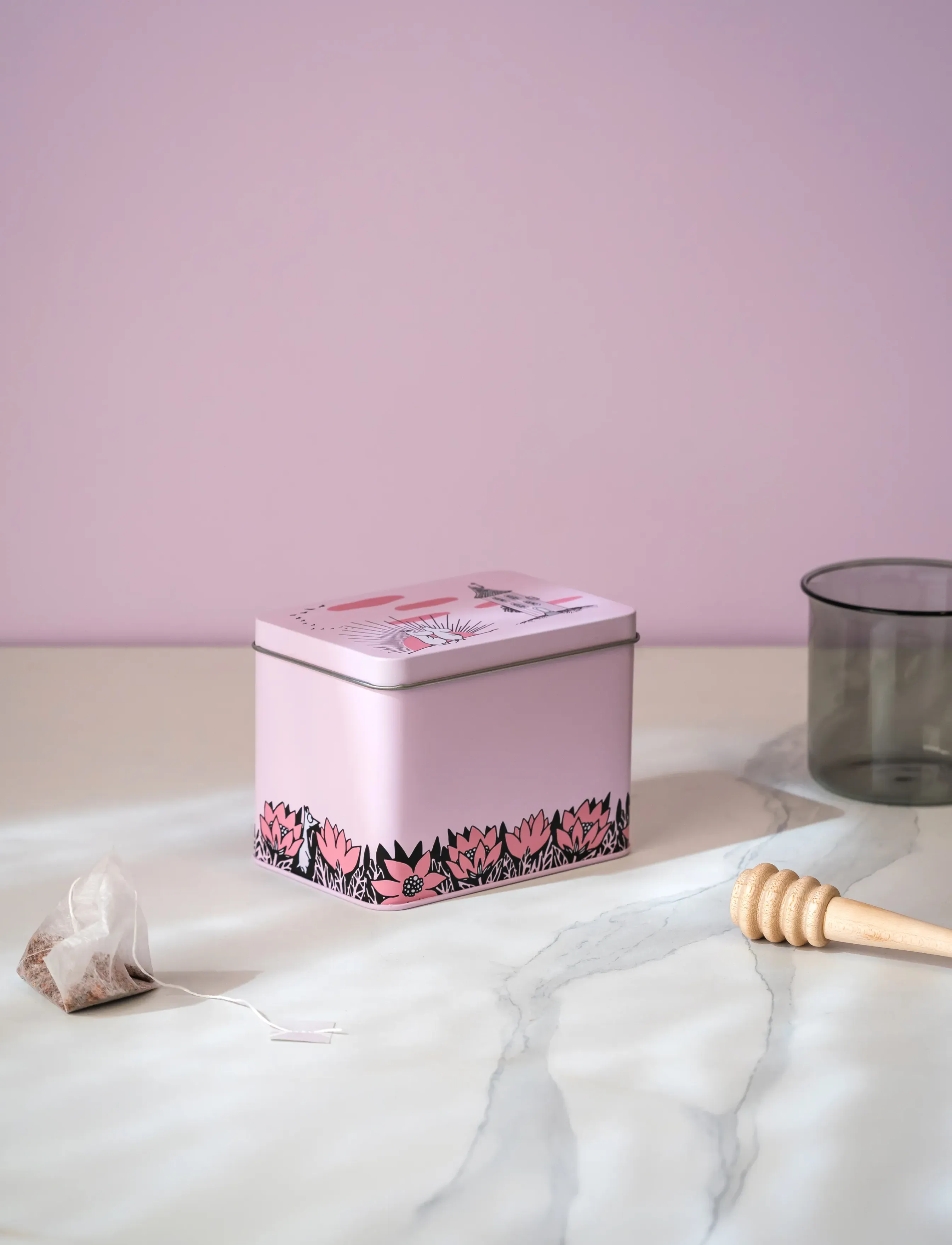 Muurla - Moomin tin jar Friendship 12x8x9cm - aufbewahrungsboxen - pink - 0