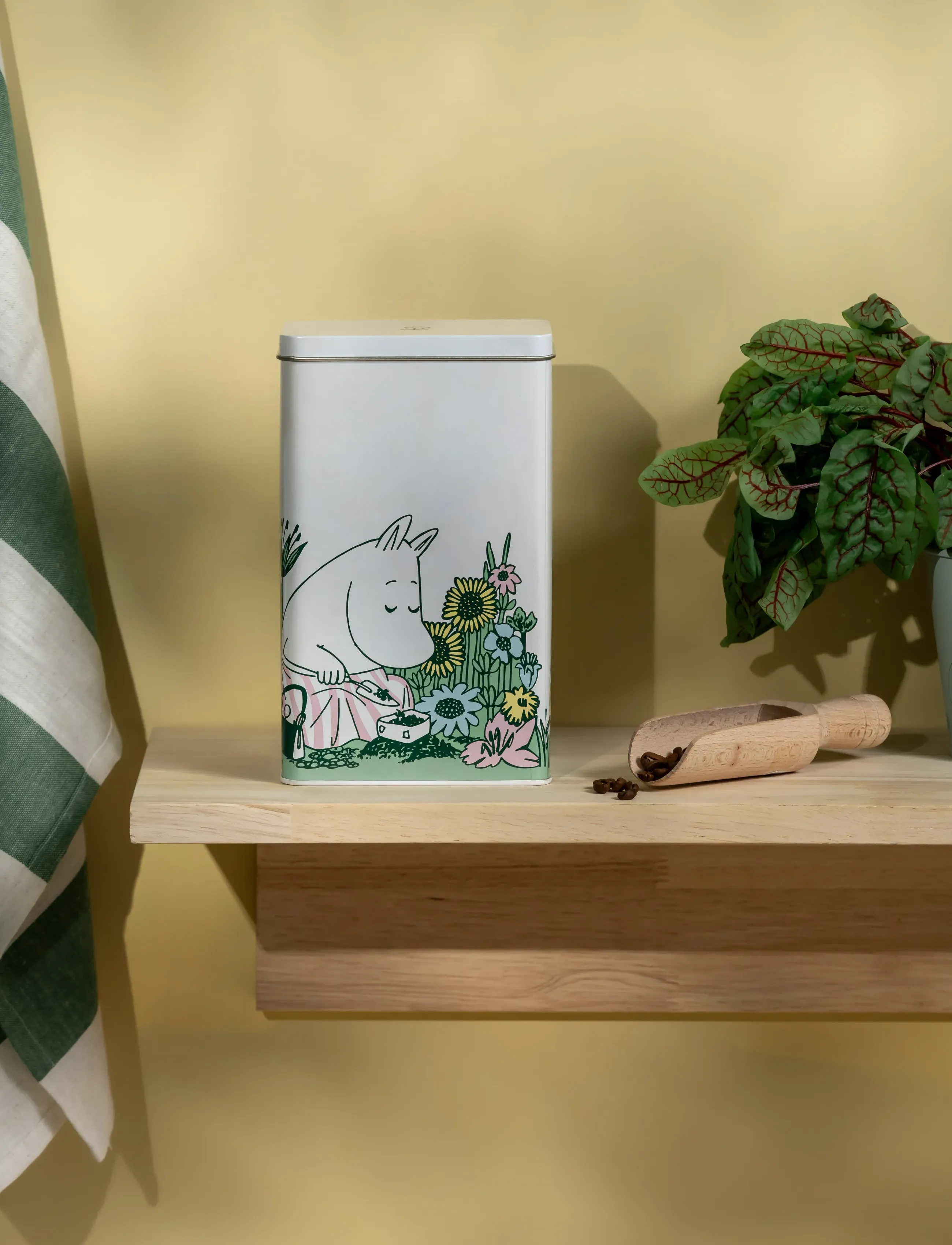 Muurla Mumin-Kaffedåse I Haven, 12X8X20 cm, Kitchen Storage, Weiß - Jars, Homeware