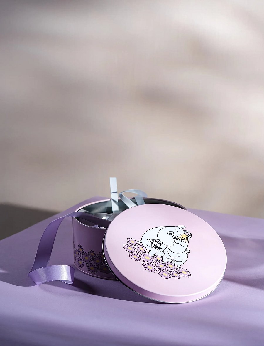 Muurla - Moomin round tin jar Together 15cm - pink - 0