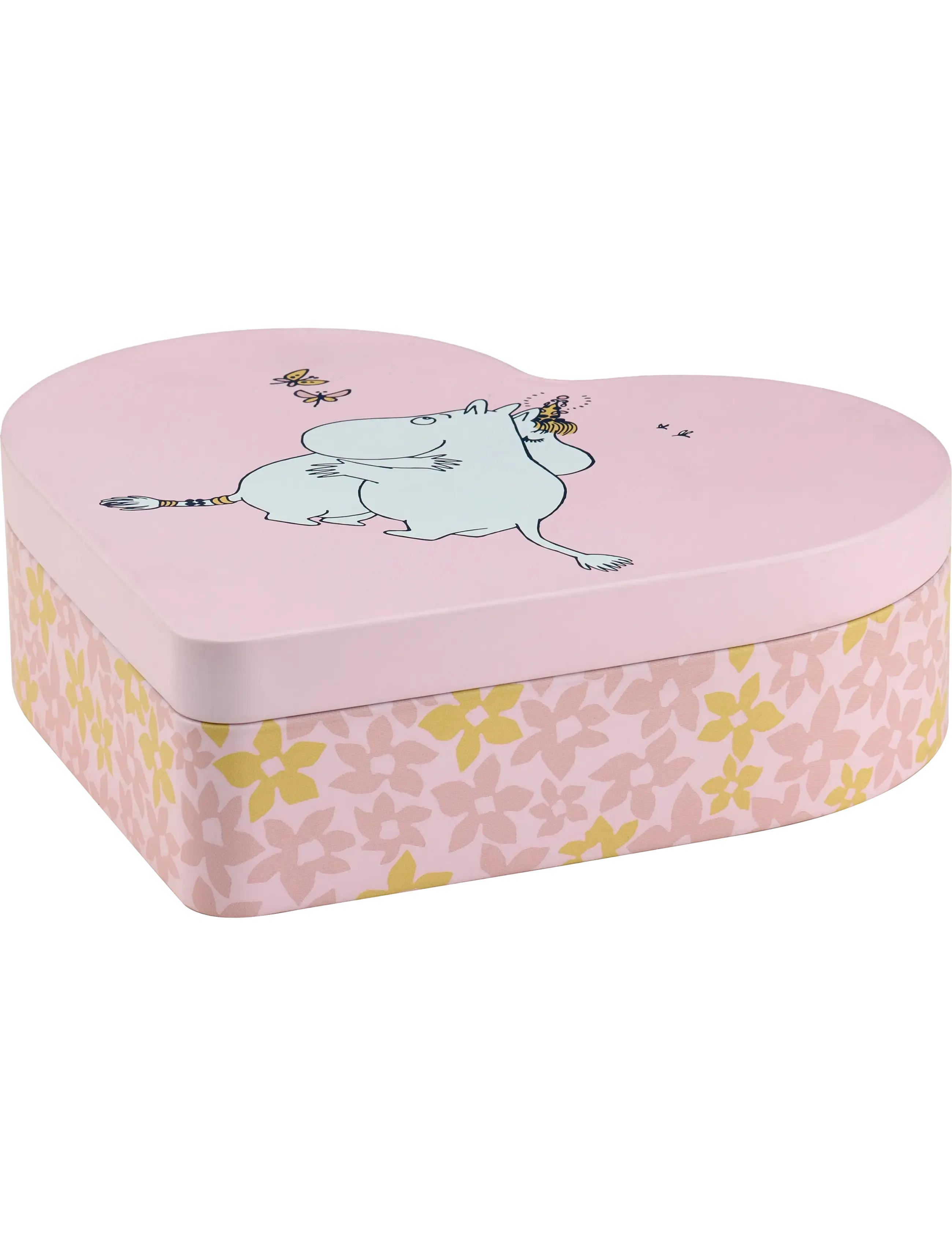 Muurla Mumin Hjerteformet Dåse Hug 18X14,5Cm, Mini Boxes, Pink, Str: 18X14.5X5CM
