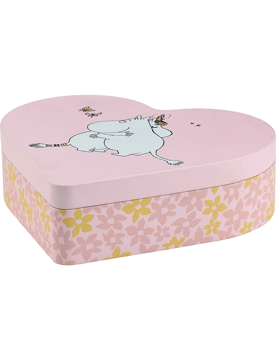 Muurla - Moomin heart shaped tin jar Hug 18x14,5cm - aufbewahrungsboxen - pink - 1