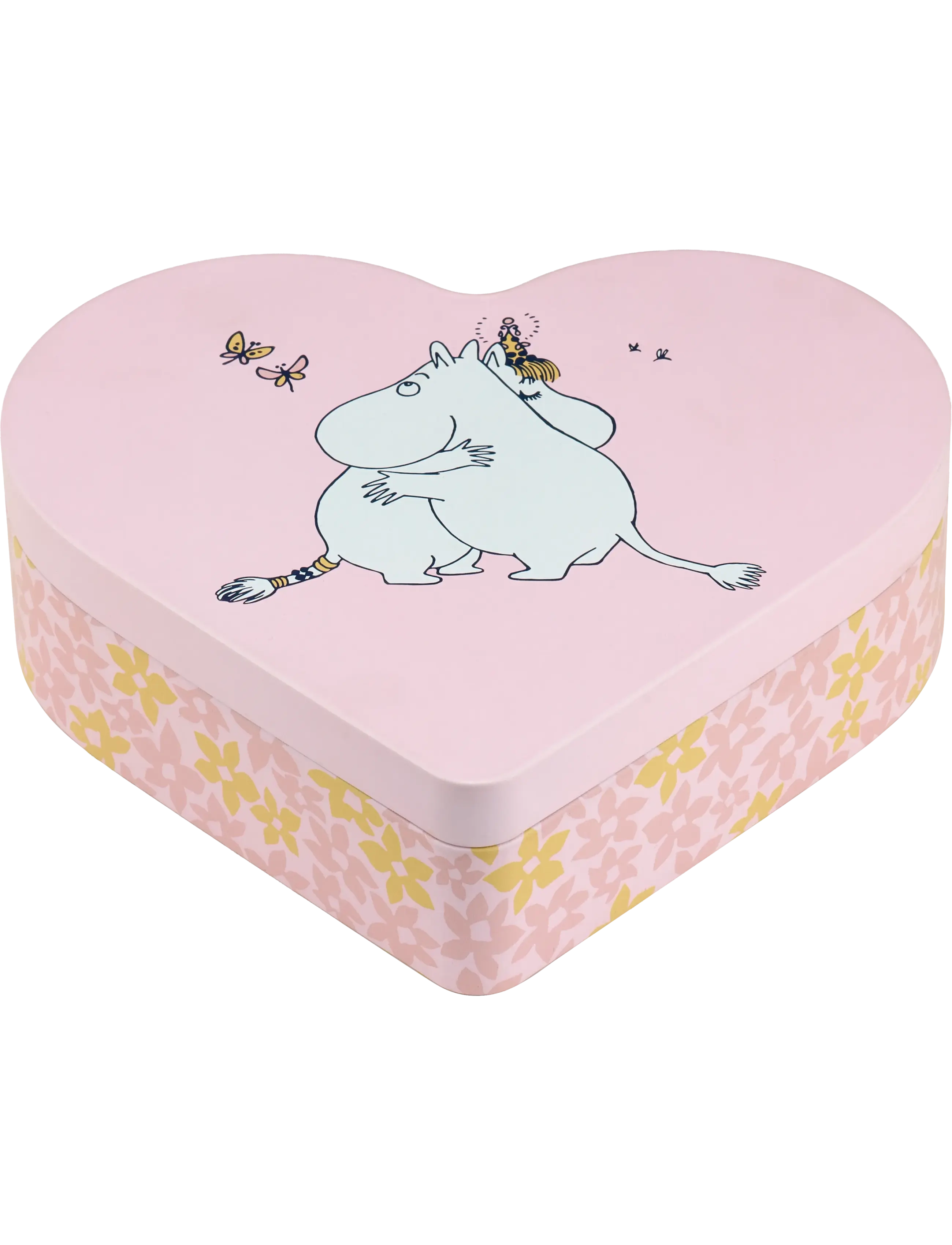 Muurla - Moomin heart shaped tin jar Hug 18x14,5cm - decorative storage - pink - 2