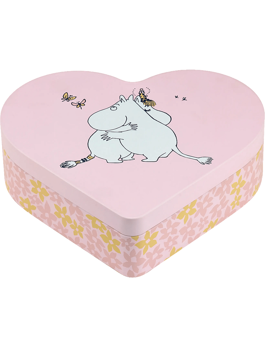 Muurla - Moomin heart shaped tin jar Hug 18x14,5cm - aufbewahrungsboxen - pink - 2