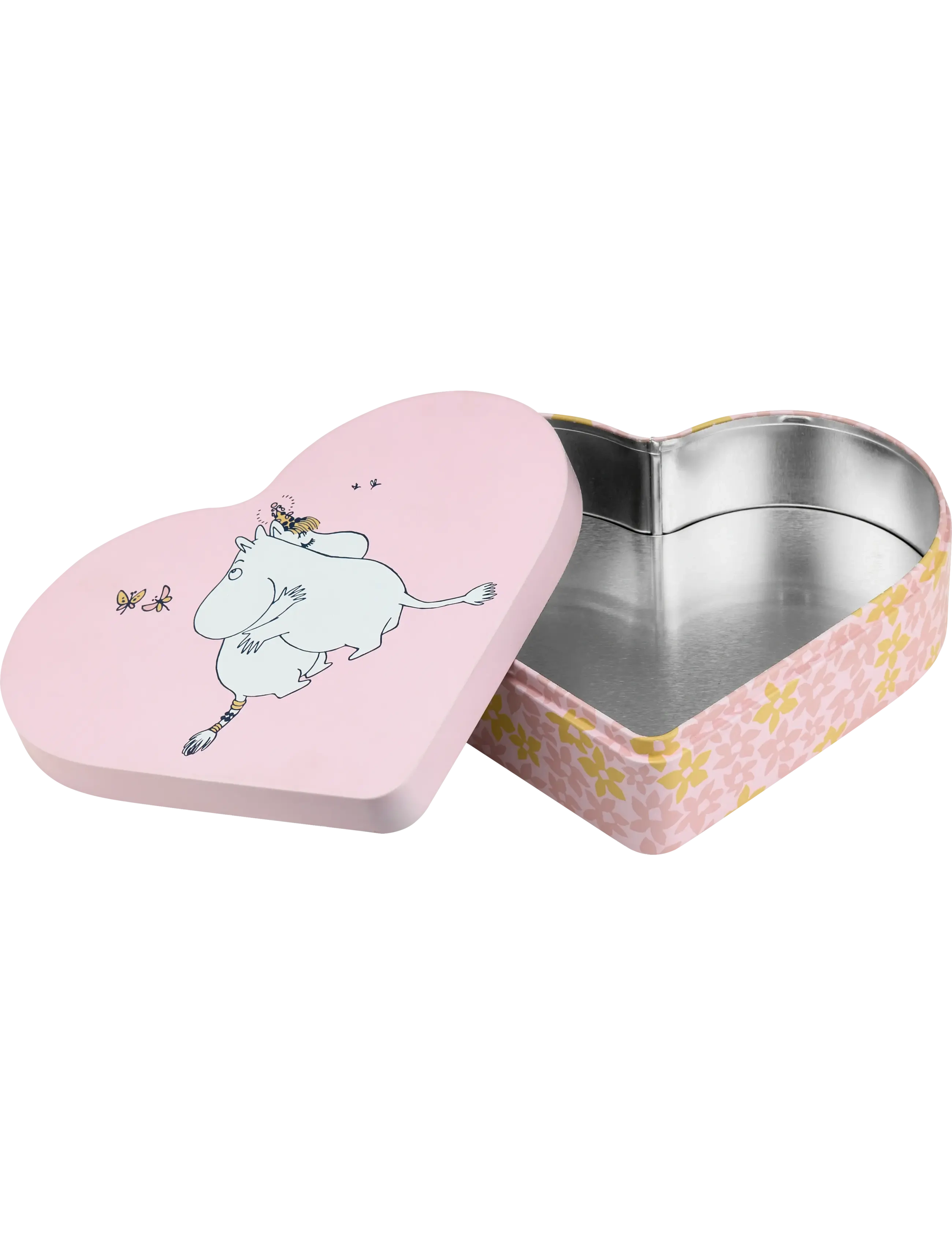 Muurla - Moomin heart shaped tin jar Hug 18x14,5cm - decorative storage - pink - 3