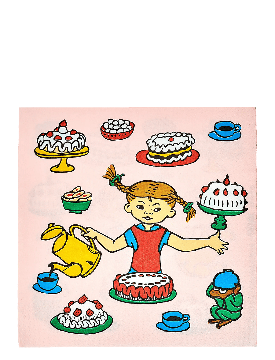 Muurla - Pippi dinner napkin Birthday - salvrätikud ja aksessuaarid - pink - 1