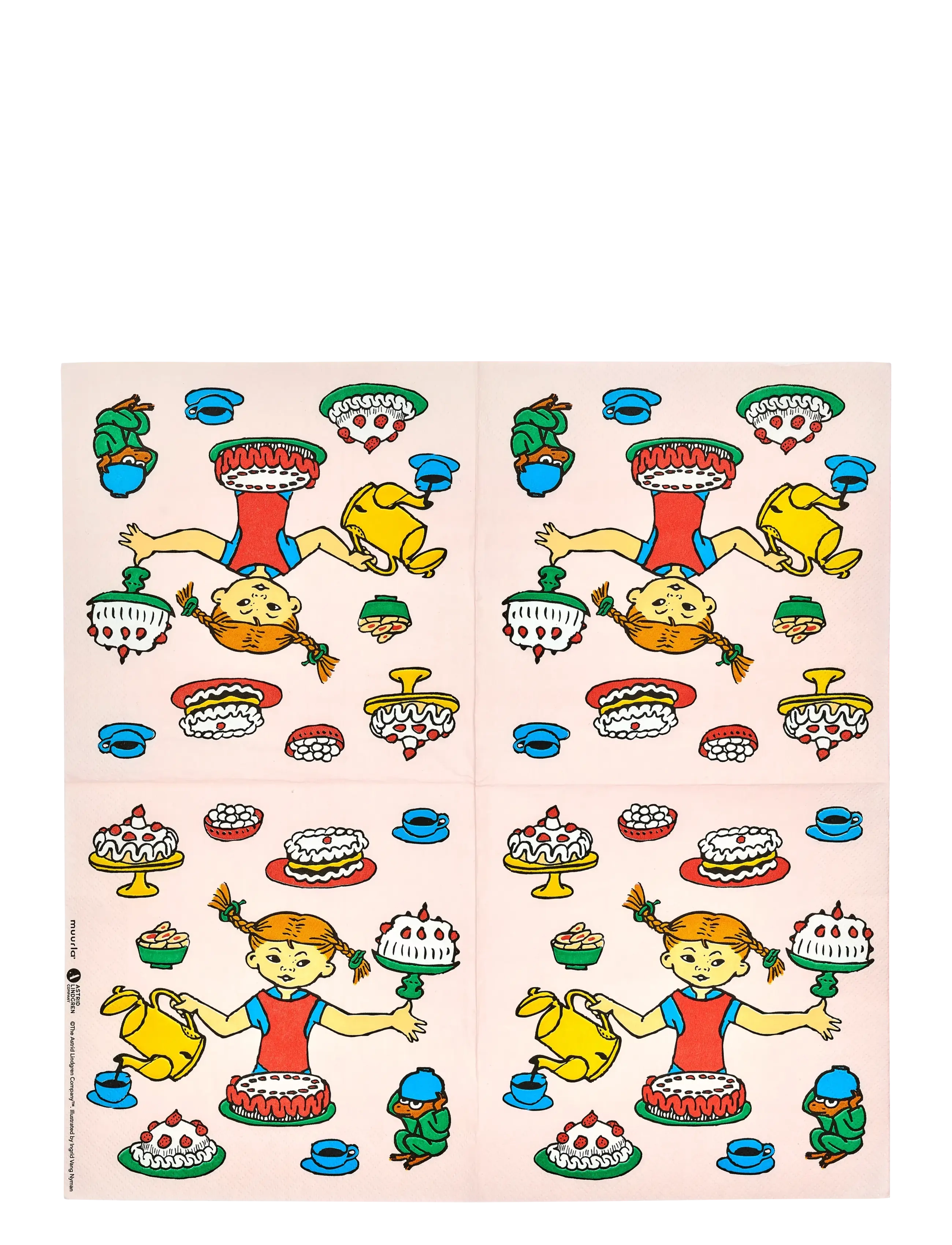 Muurla - Pippi dinner napkin Birthday - servietten & accessoires - pink - 2