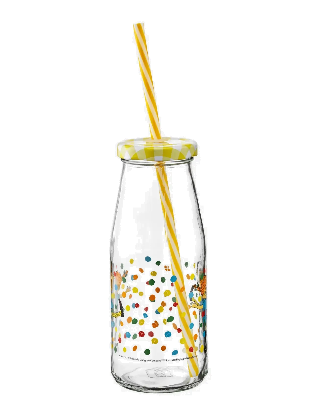 Pippi Longstocking - Bottle with straw and lid Hoppsansa - water bottles - clear - 1