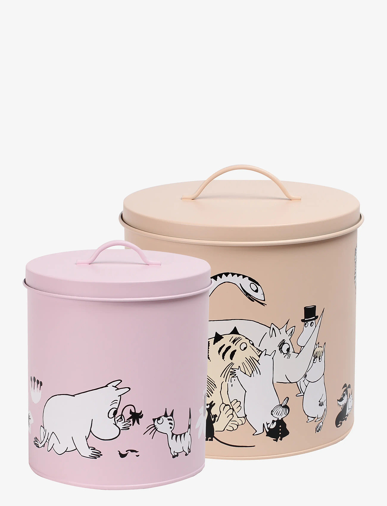 MOOMIN - Tin jar set of 2, pink/beige - pink/beige - 0