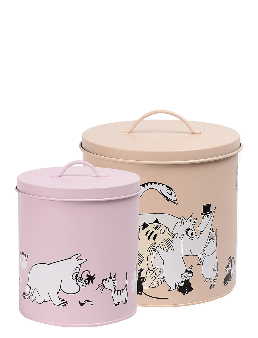 MOOMIN - Tin jar set of 2, pink/beige - backen - pink/beige - 0