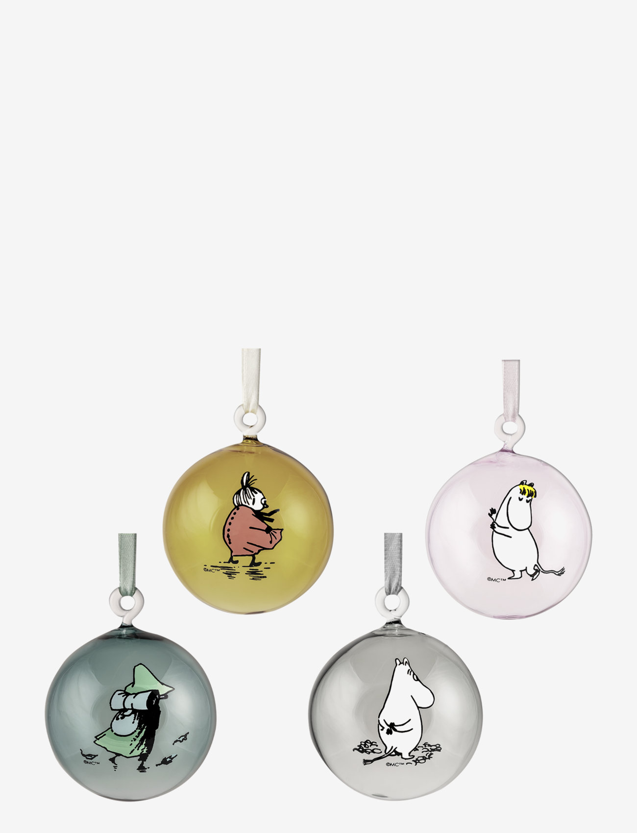 Moomin - Moomin decoration ball set of 4 - ziemassvētku konfekšu rotājumi - clear - 0