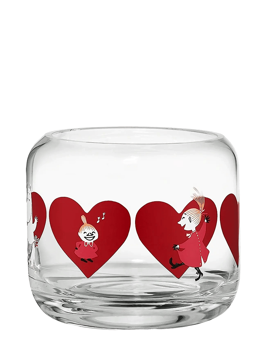 Muurla - Moomin candle holder Heart 8cm - teelichthalter - clear - 2
