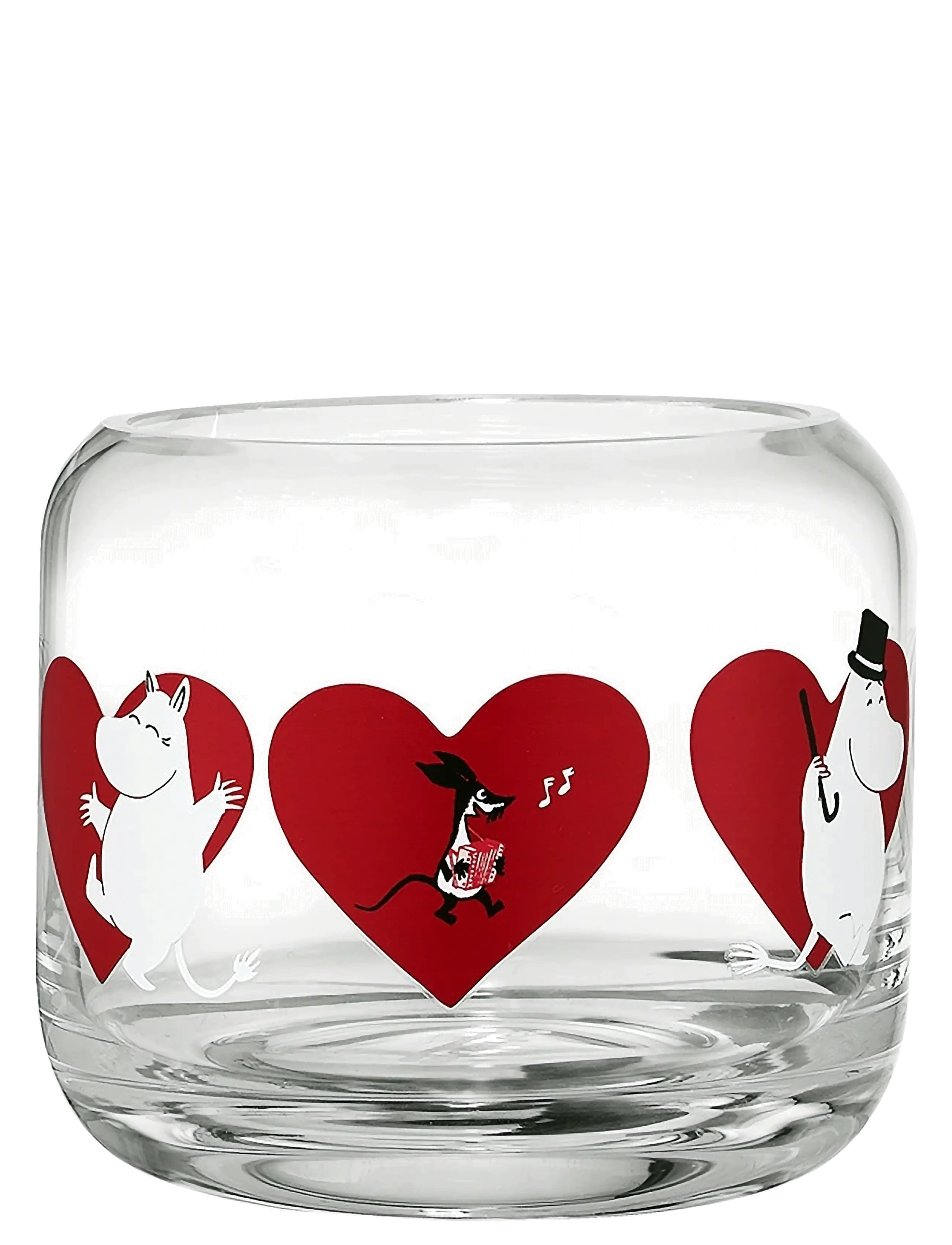Muurla - Moomin candle holder Heart 8cm - tealight holders - clear - 3