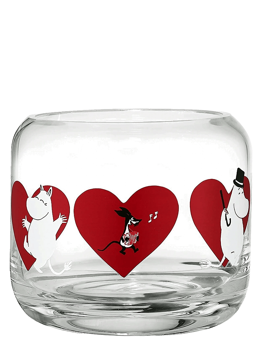 Muurla - Moomin candle holder Heart 8cm - teelichthalter - clear - 3