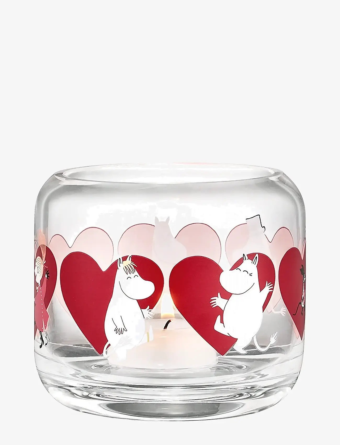 Muurla - Moomin candle holder Heart 8cm - teeküünlahoidjad - clear - 4