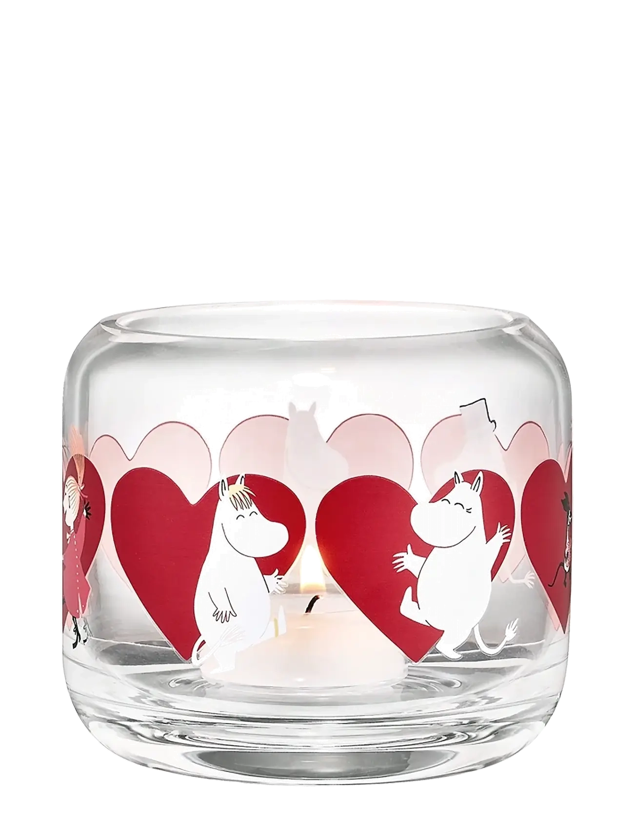 Muurla - Moomin candle holder Heart 8cm - tealight holders - clear - 4