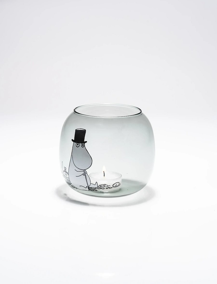 Muurla - Moomin tealight holder Moominpappa grey - teeküünlahoidjad - grey - 0