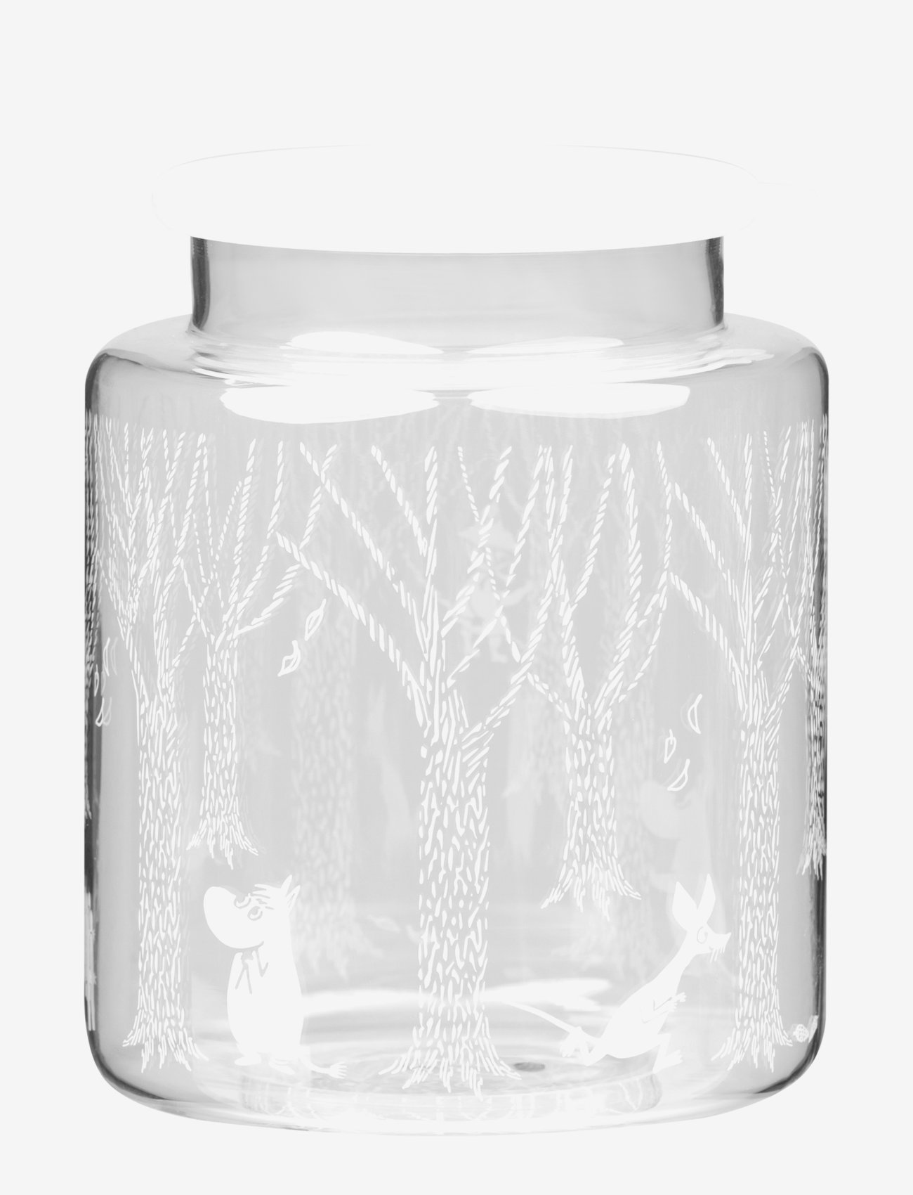 Moomin - Moomin glass jar In the Woods - förvaringsburkar - clear - 0