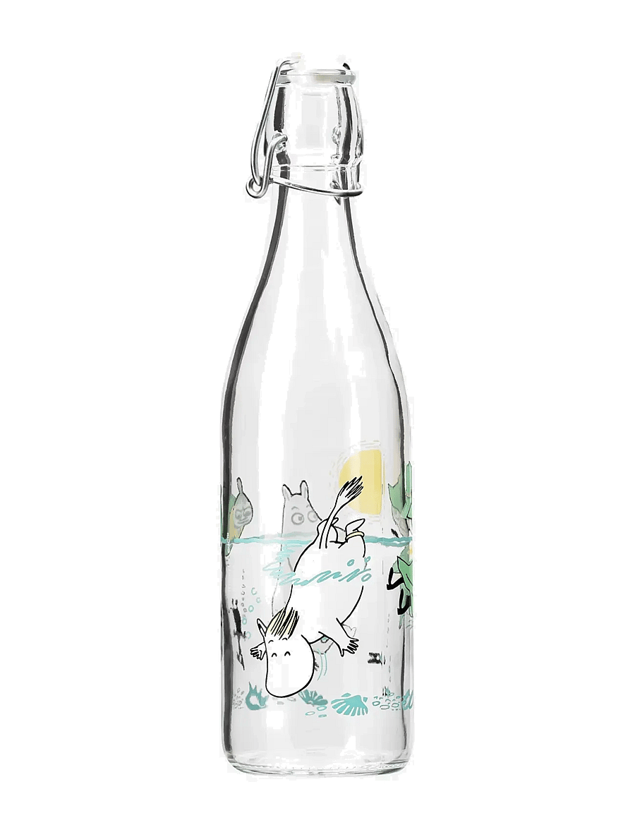Muumitrollid - Glass bottle 0,5l Fun in the Water - veepudelite tarvikud - clear - 3
