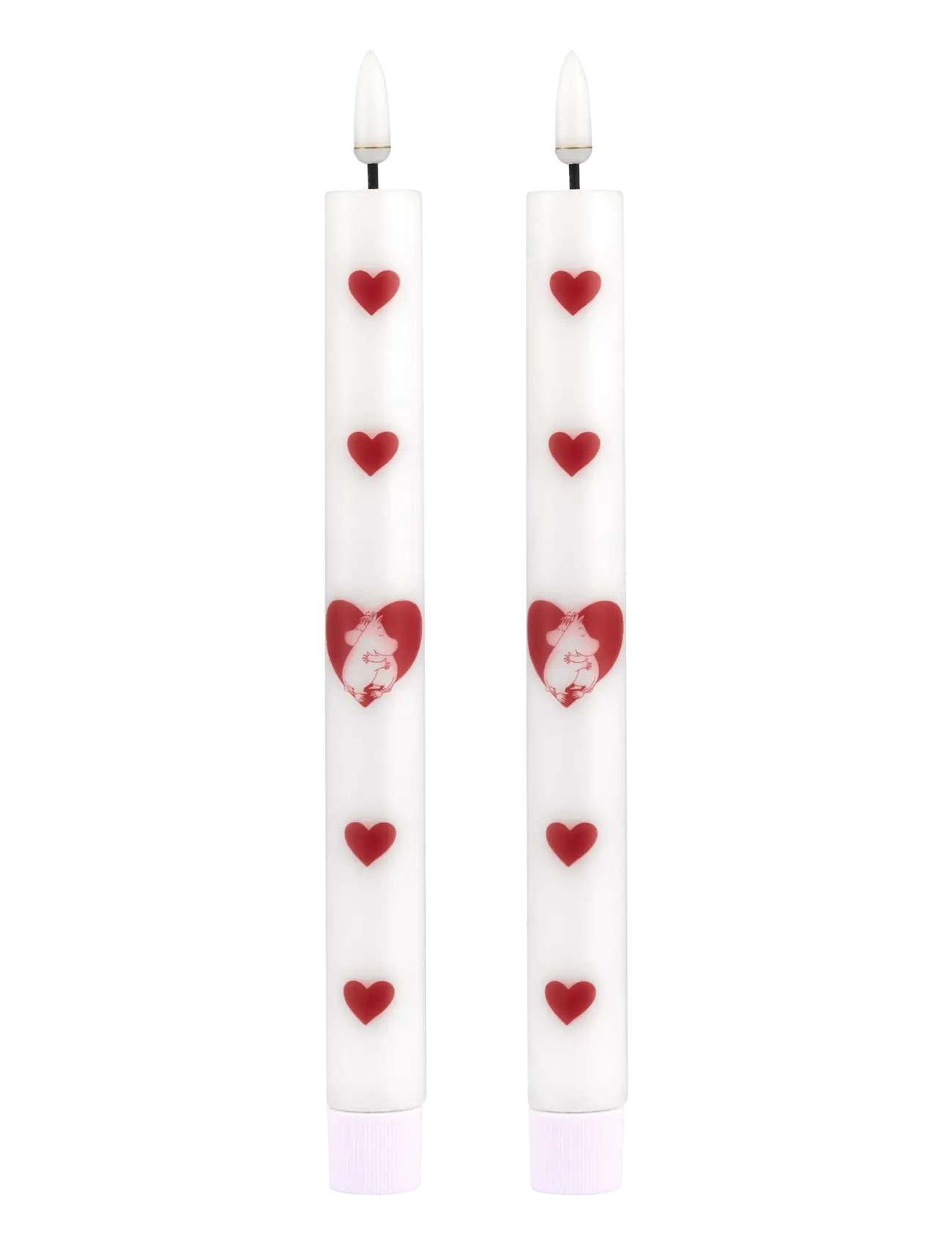 Muurla Moomin LED taper candles Heart 2pcs - Mumins - WHITE / white