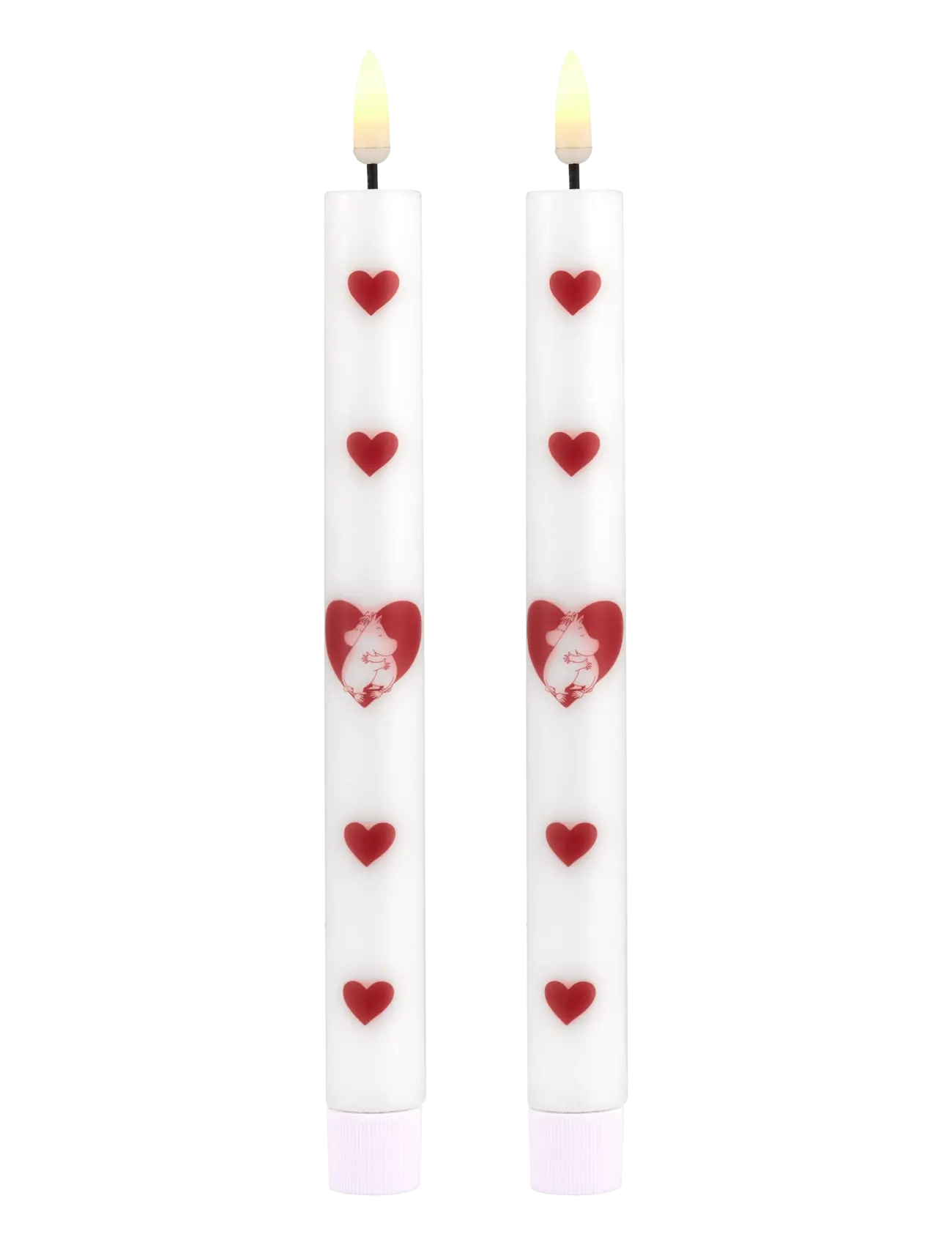 Muurla - Moomin LED taper candles Heart 2pcs - tischkerzen - white - 2