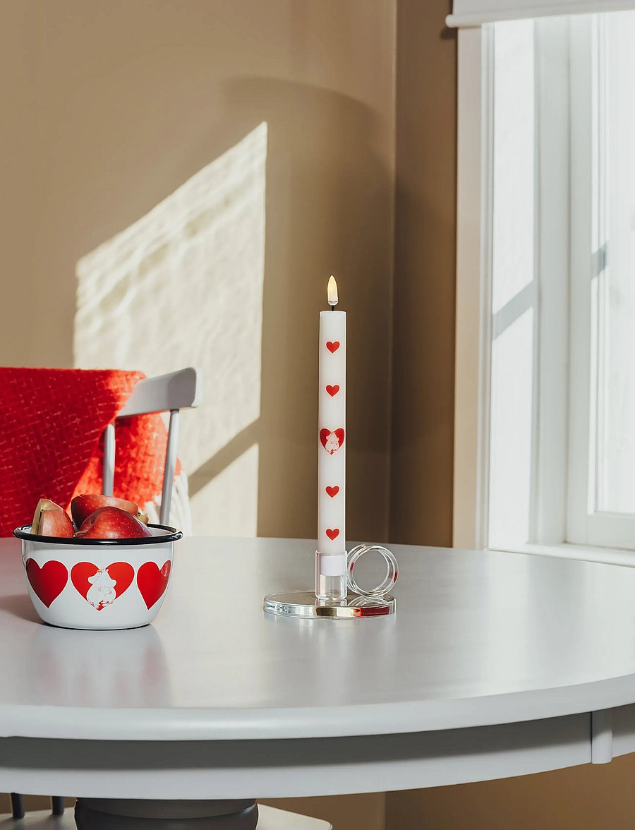 Muurla - Moomin LED taper candles Heart 2pcs - tischkerzen - white - 3