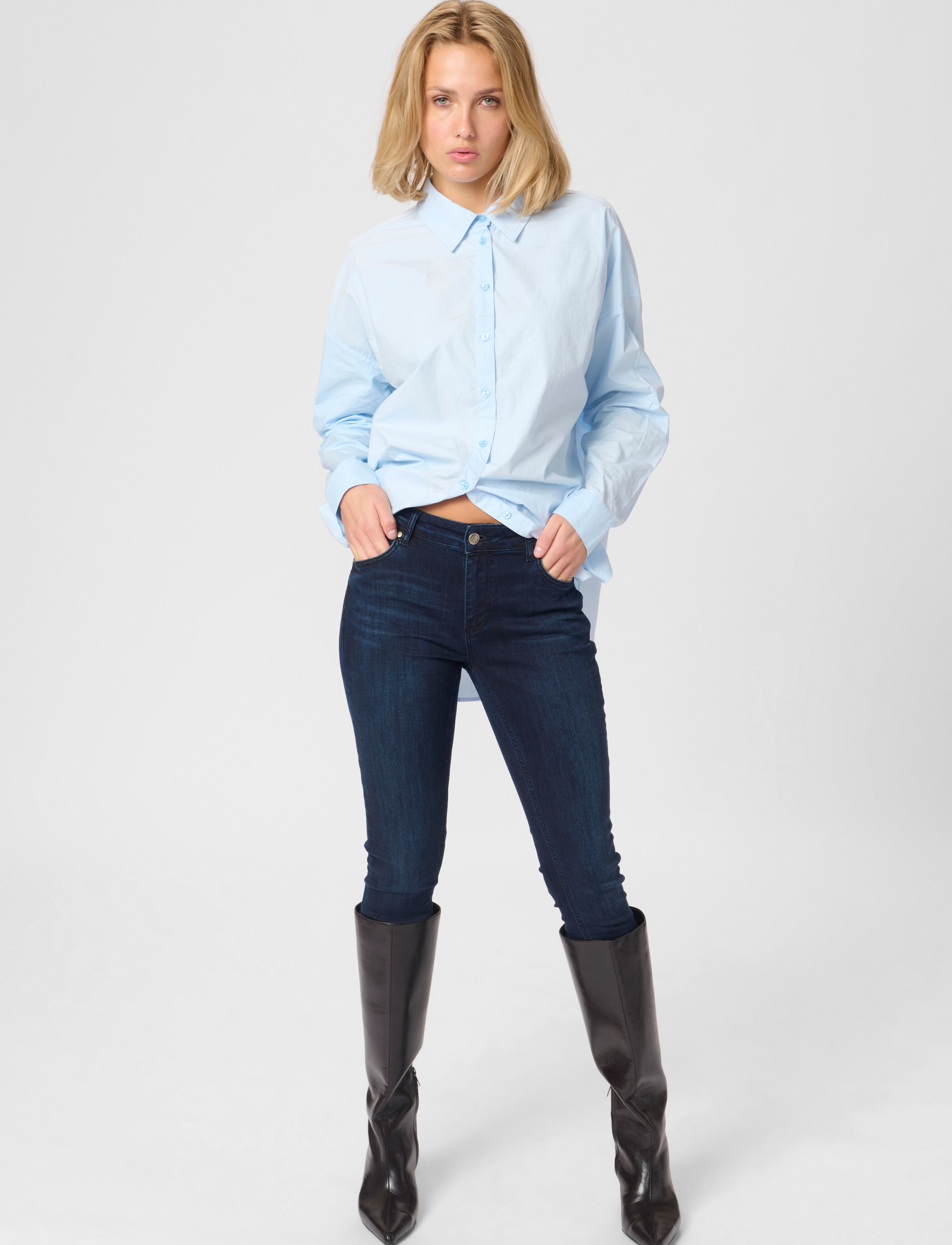 My Essential Wardrobe - 31 THE CELINAZIP 100 SLIM Y - slim-fit-jeans - dark blue wash - 5