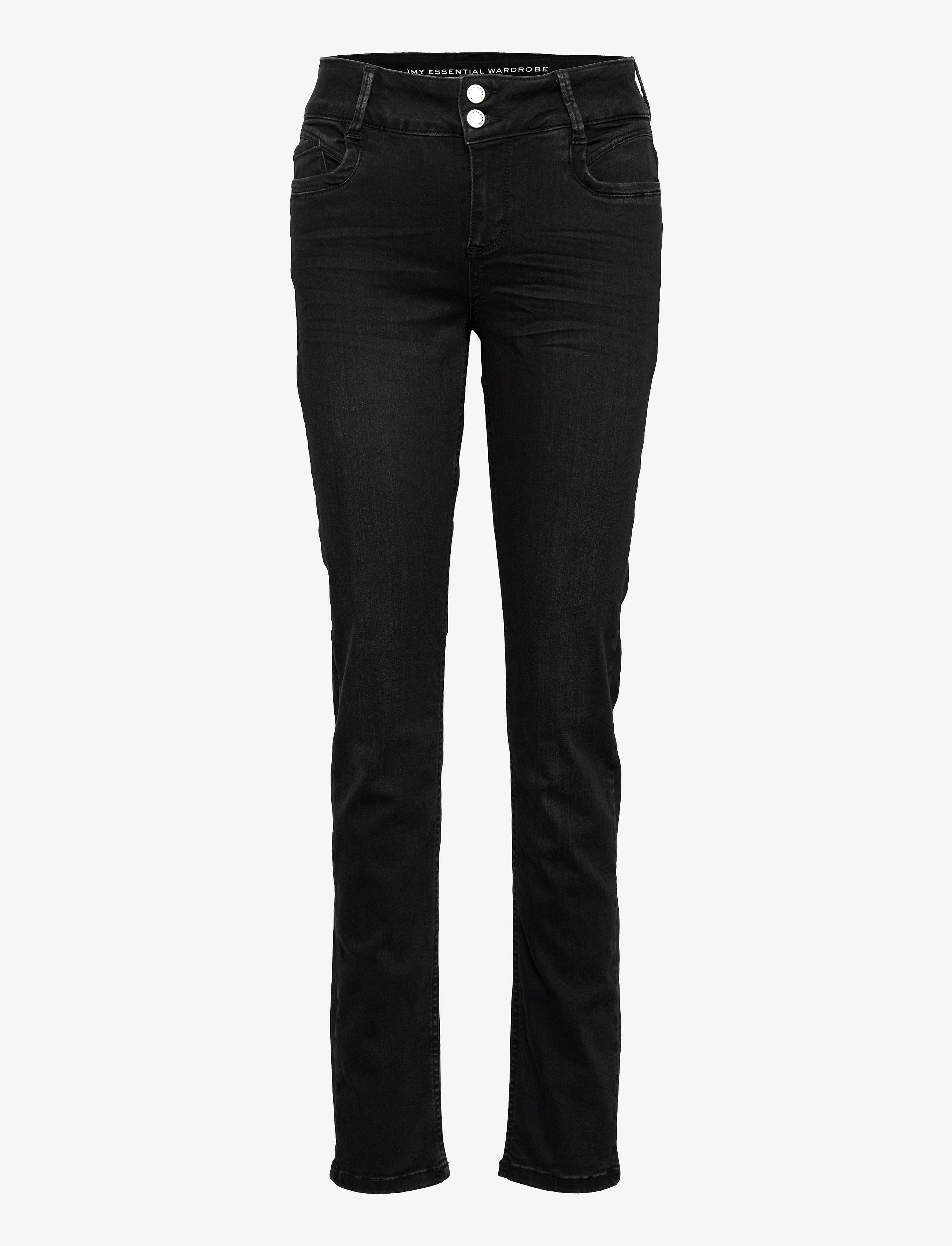 My Essential Wardrobe 35 THE REGITZE 100 HIGH STRAIGHT X - Kläder - BLACK WASH / black