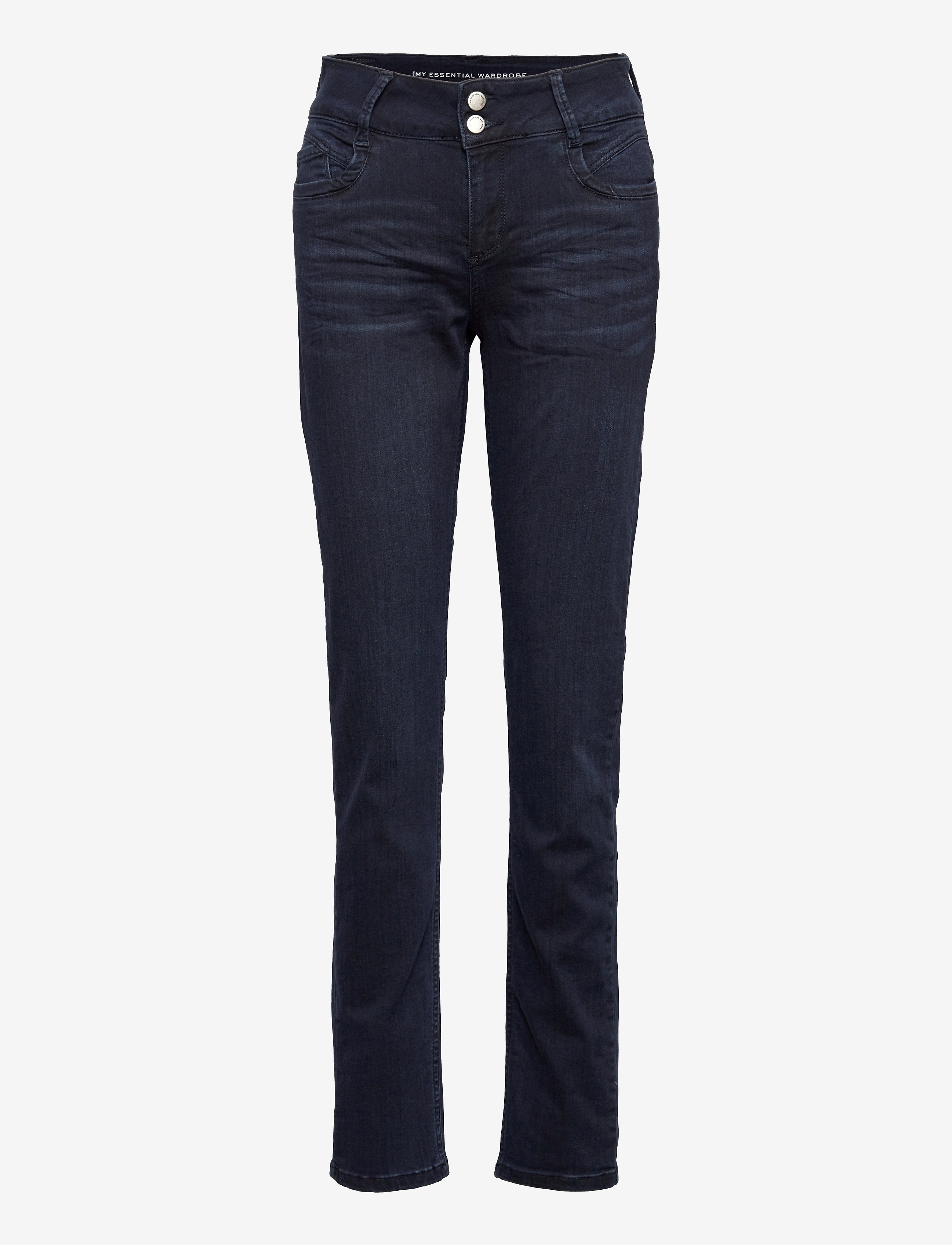 My Essential Wardrobe 35 THE REGITZE 100 HIGH STRAIGHT X - Transitional Layering - DARK BLUE WASH / blue
