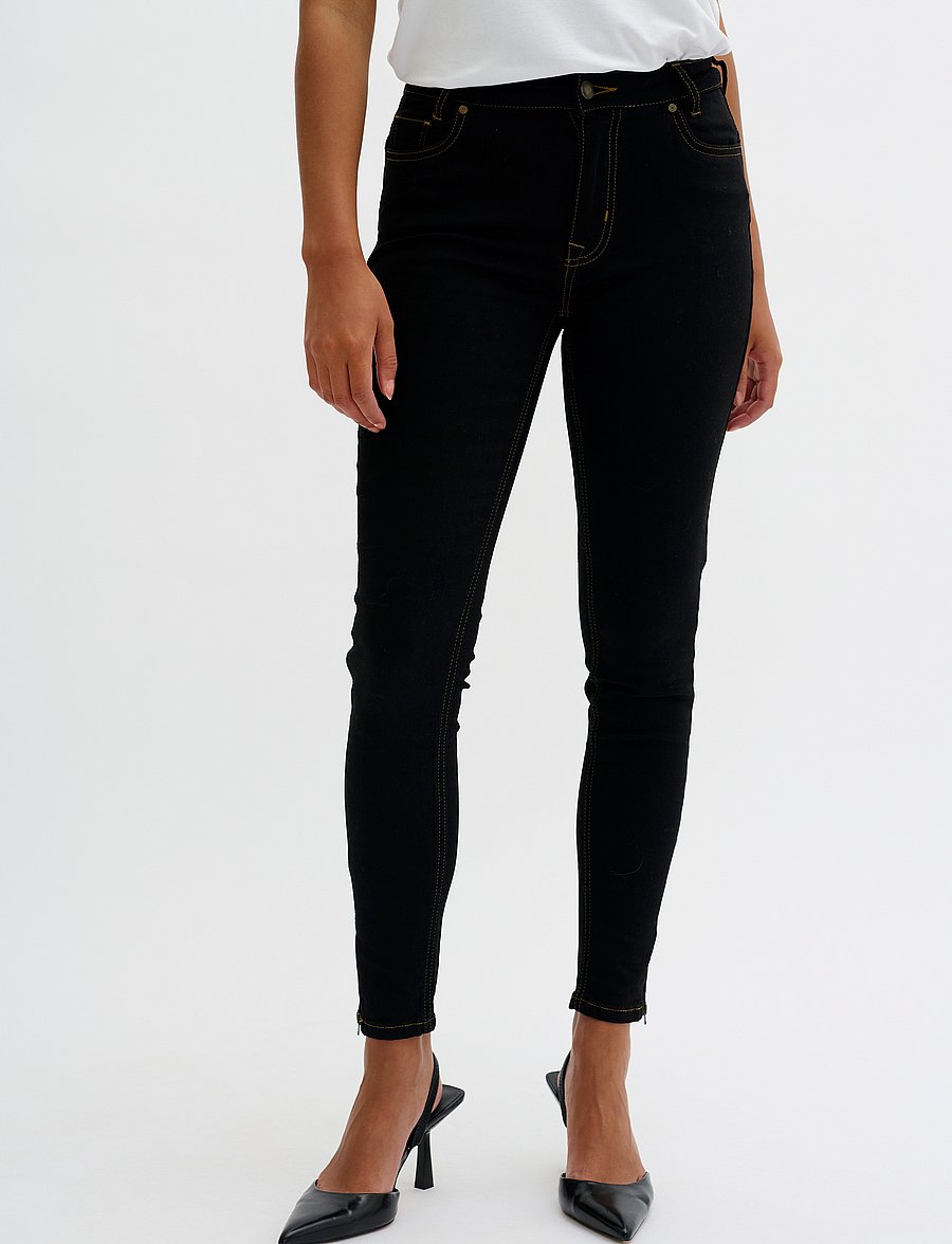 My Essential Wardrobe - 37 THE CELINAZIP 101 HIGH SLIM Y - slim jeans - black vintage wash - 0