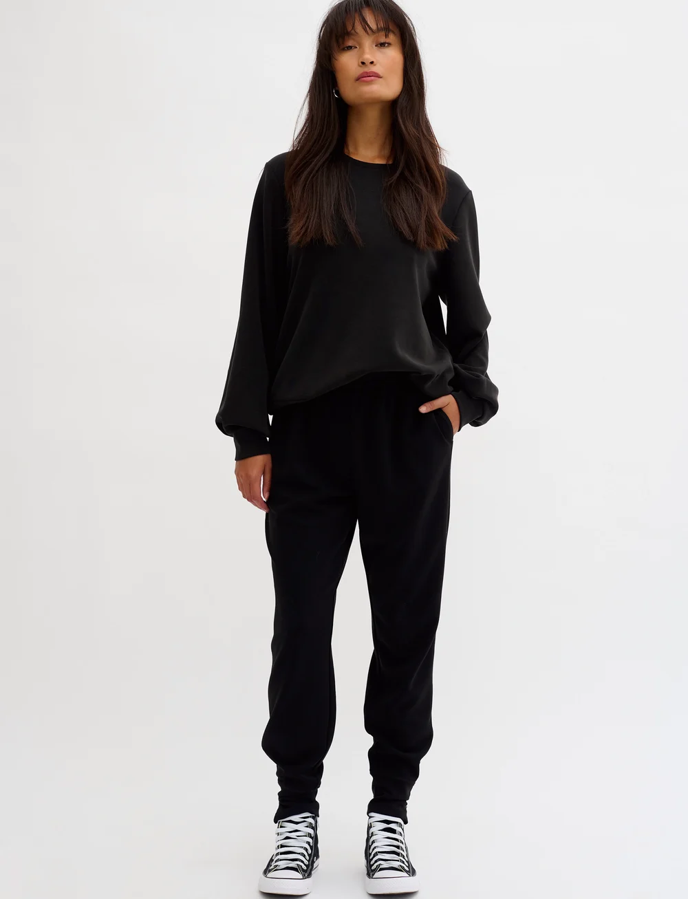 My Essential Wardrobe - 23 THE SWEAT BLOUSE - hversdagsleg tíska - black - 3