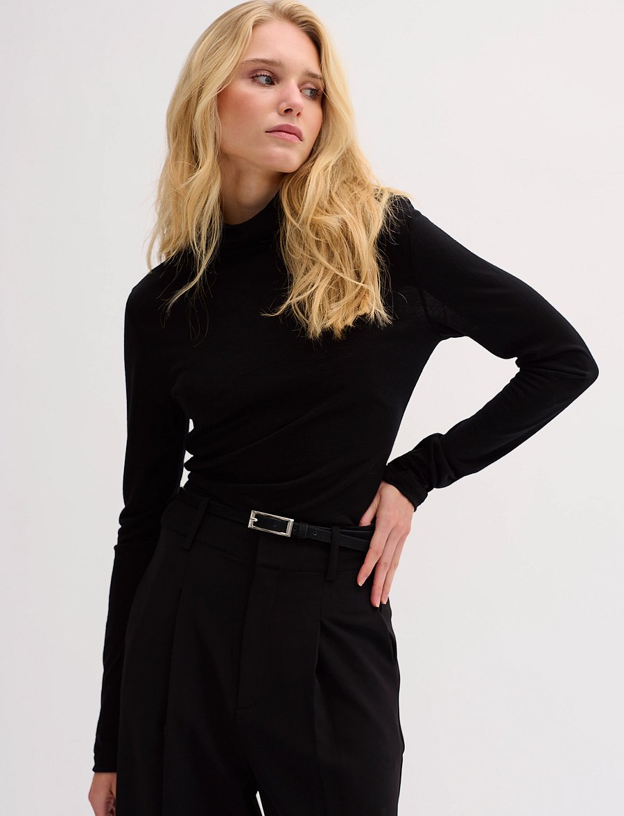 My Essential Wardrobe - 01 THE ROLLNECK - long-sleeved tops - black - 0