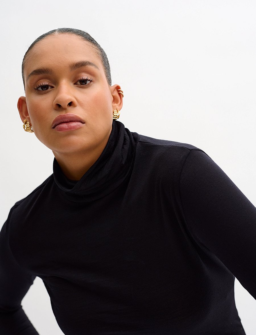 My Essential Wardrobe - 01 THE ROLLNECK - long-sleeved tops - black - 5