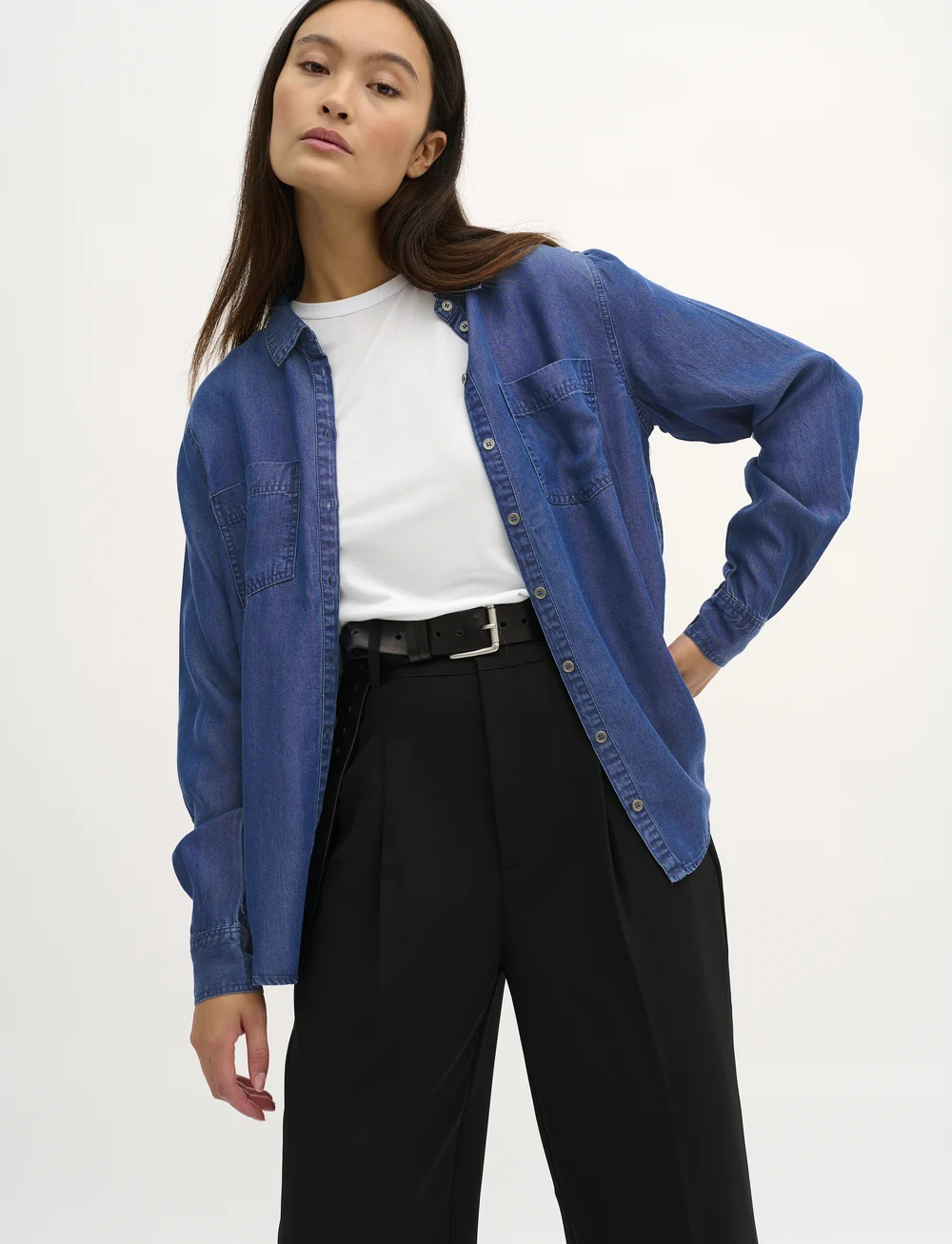 My Essential Wardrobe - 15 THE DENIM SHIRT - denimskjorter - medium blue vintage wash - 0