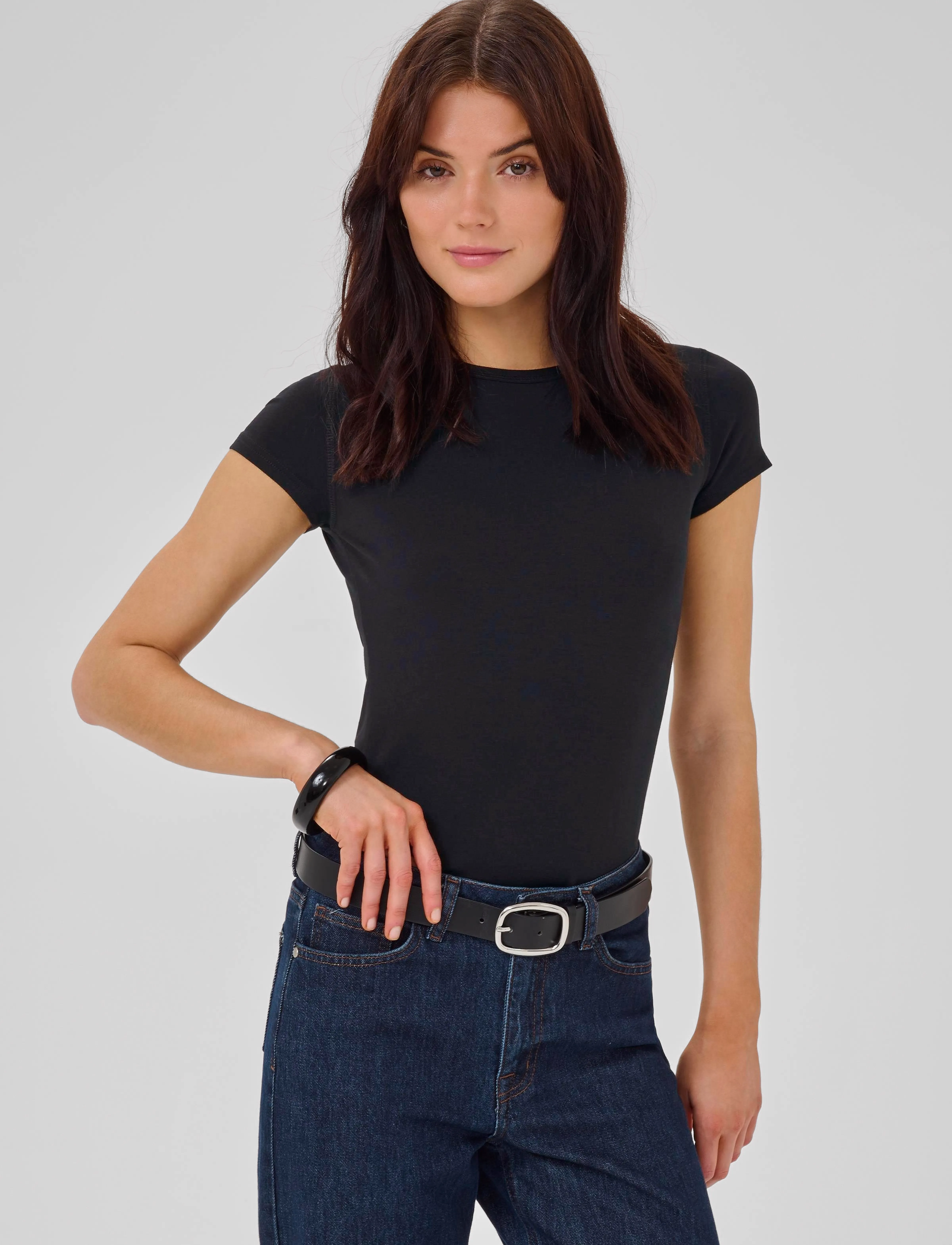 My Essential Wardrobe 16 THE MODAL TEE - T-shirts - BLACK / black