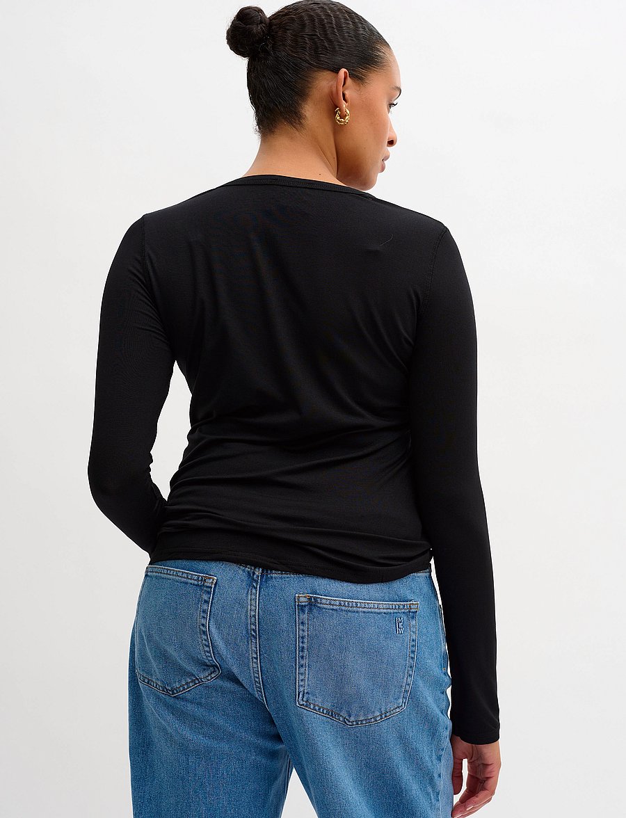 My Essential Wardrobe - 18 THE MODAL BLOUSE - langärmlige tops - black - 5