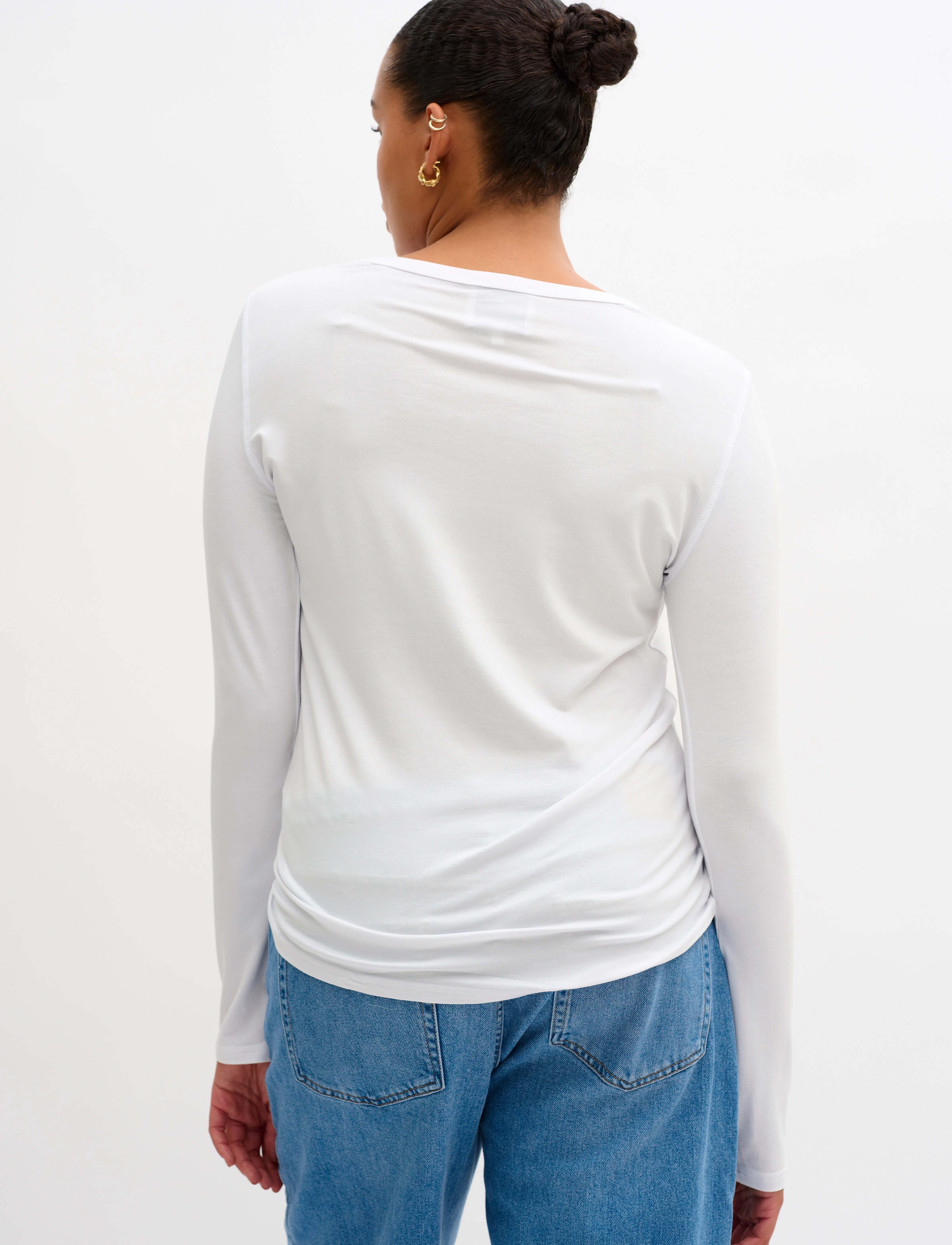 My Essential Wardrobe - 18 THE MODAL BLOUSE - topy z długimi rękawami - bright white - 5