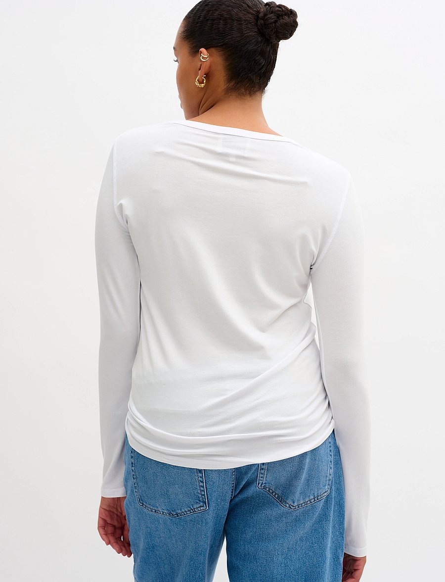 My Essential Wardrobe - 18 THE MODAL BLOUSE - långärmade toppar - bright white - 5