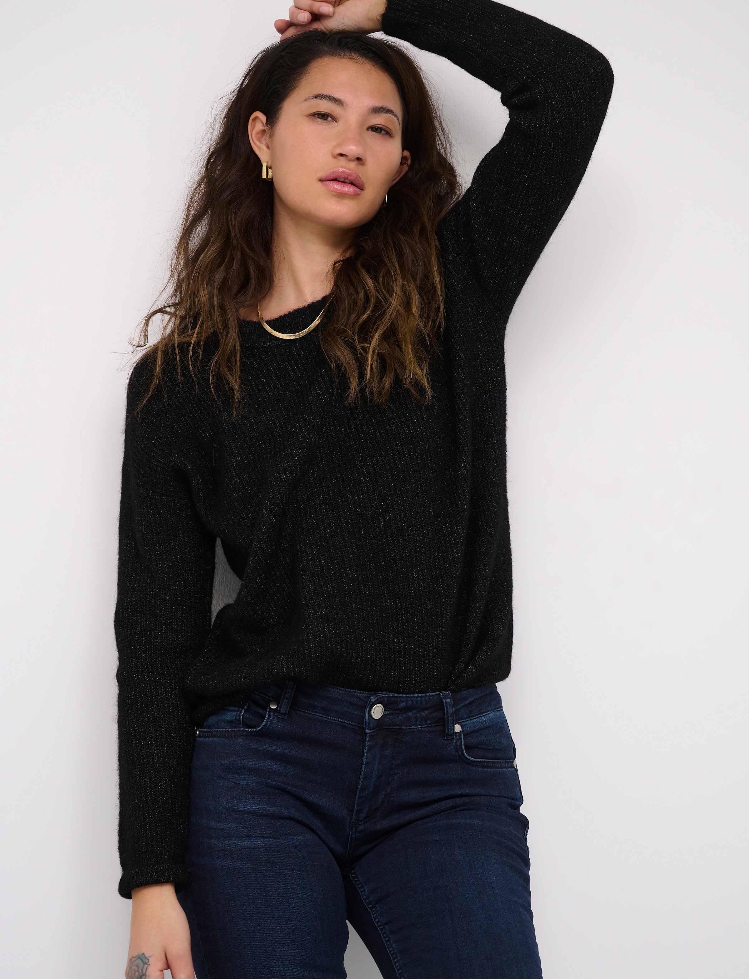 My Essential Wardrobe - 05 THE KNIT PULLOVER - black melange - 2