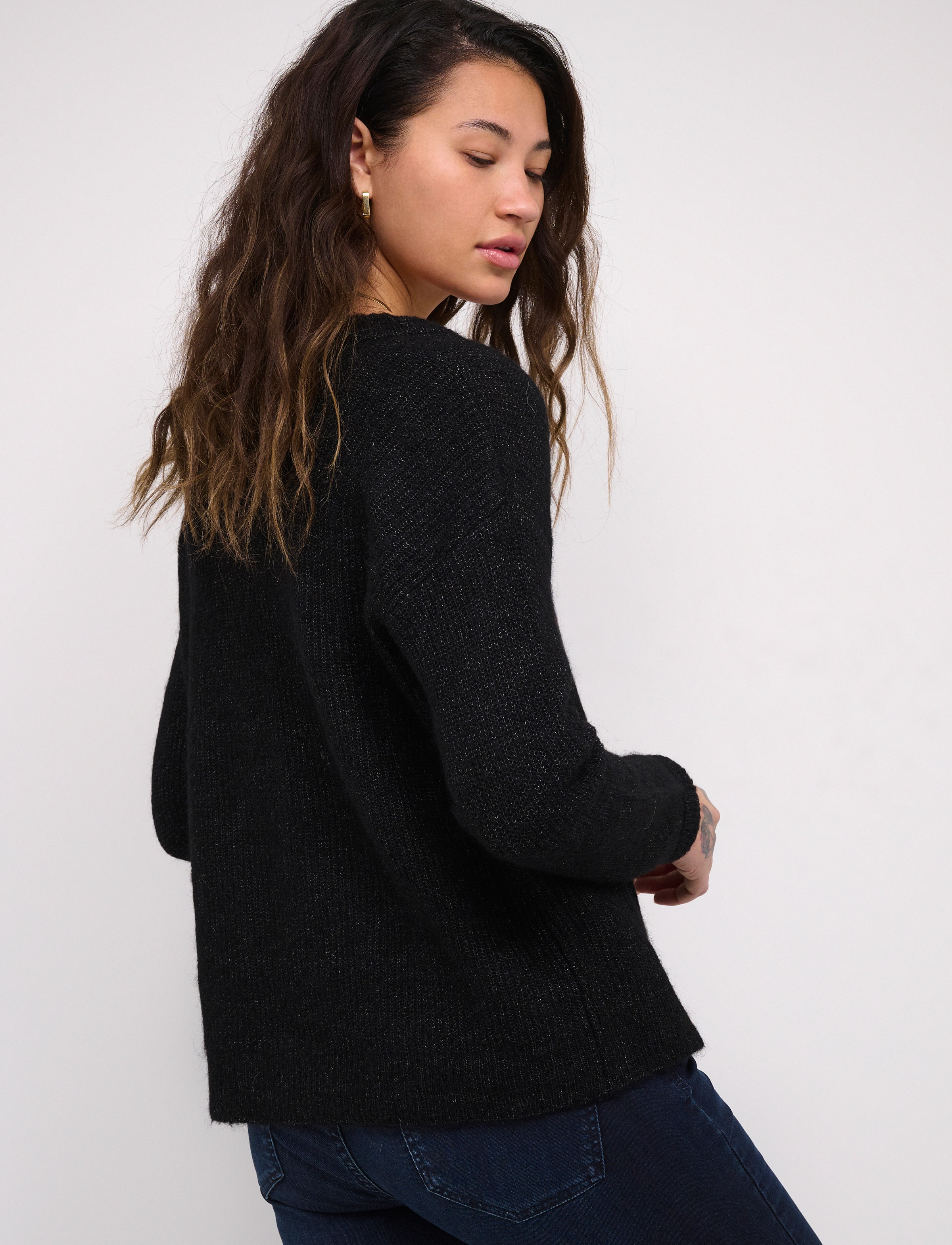 My Essential Wardrobe - 05 THE KNIT PULLOVER - black melange - 4
