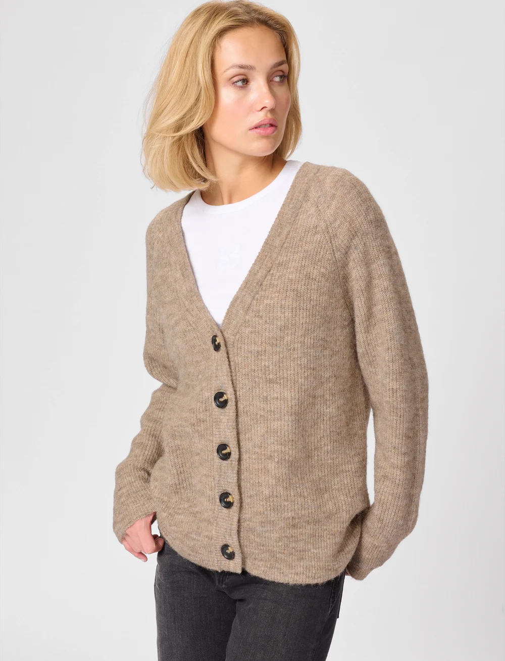 My Essential Wardrobe - 04 THE KNIT CARDIGAN - koftor - dune melange - 0