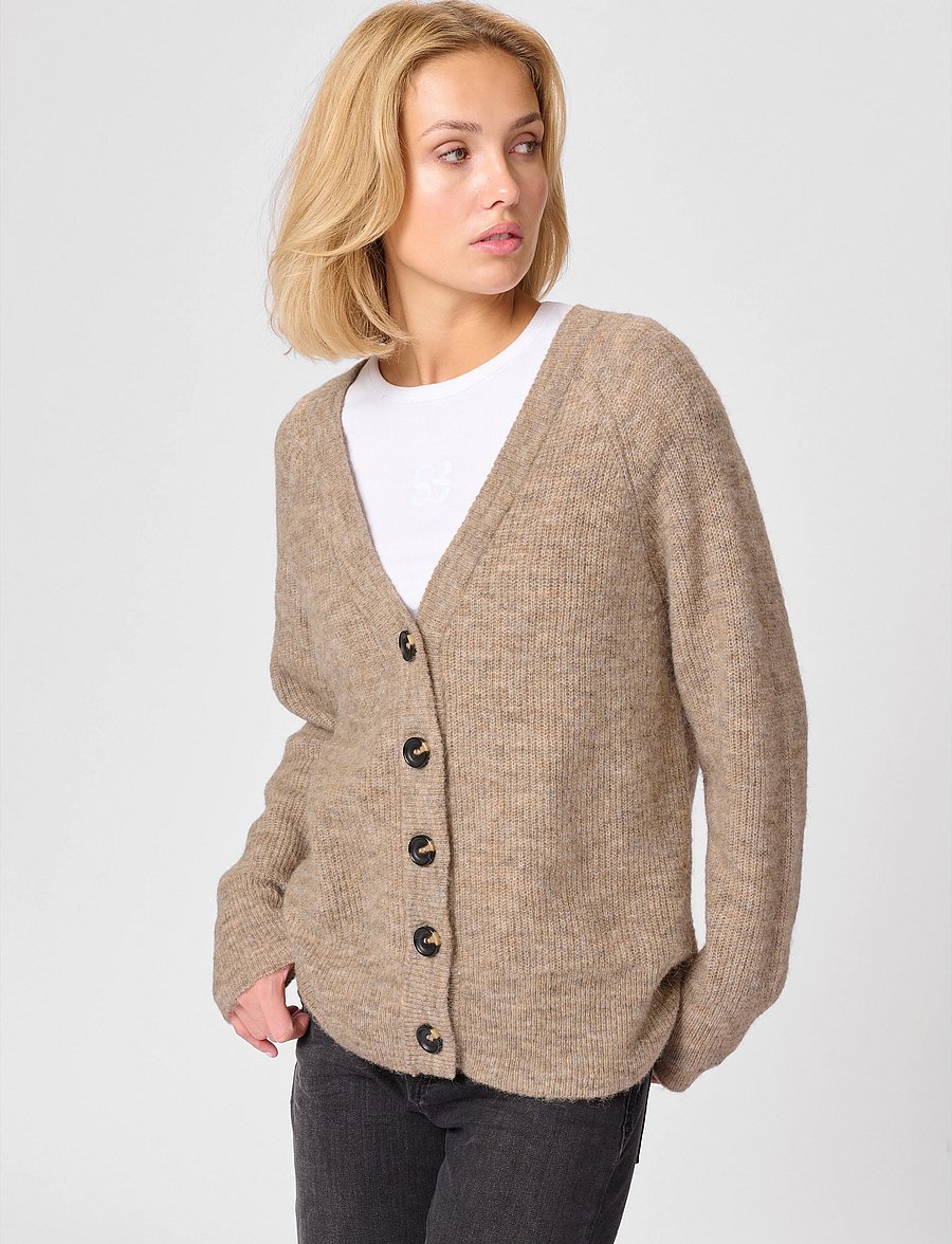 My Essential Wardrobe - 04 THE KNIT CARDIGAN - strickjacken - dune melange - 0