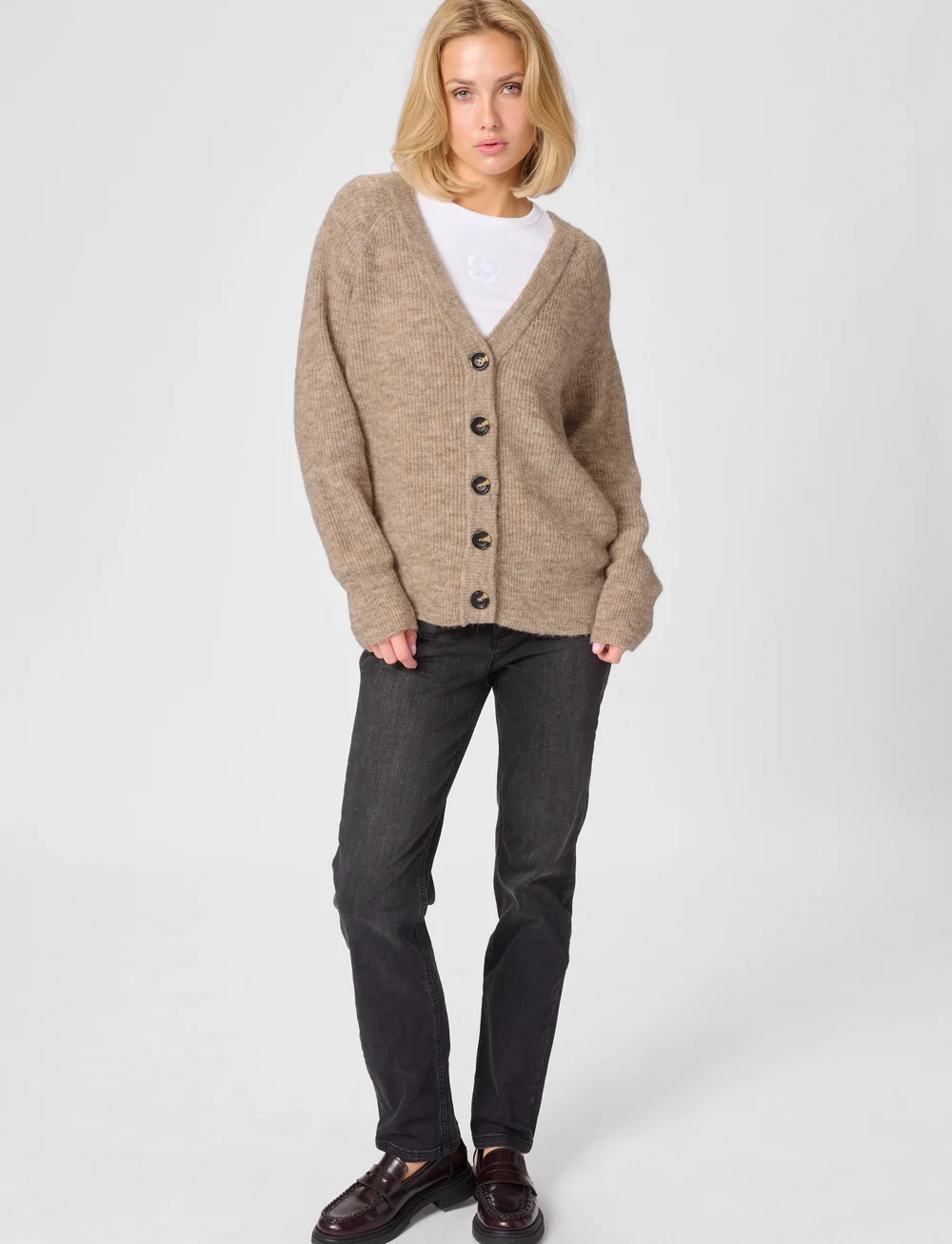 My Essential Wardrobe - 04 THE KNIT CARDIGAN - koftor - dune melange - 3