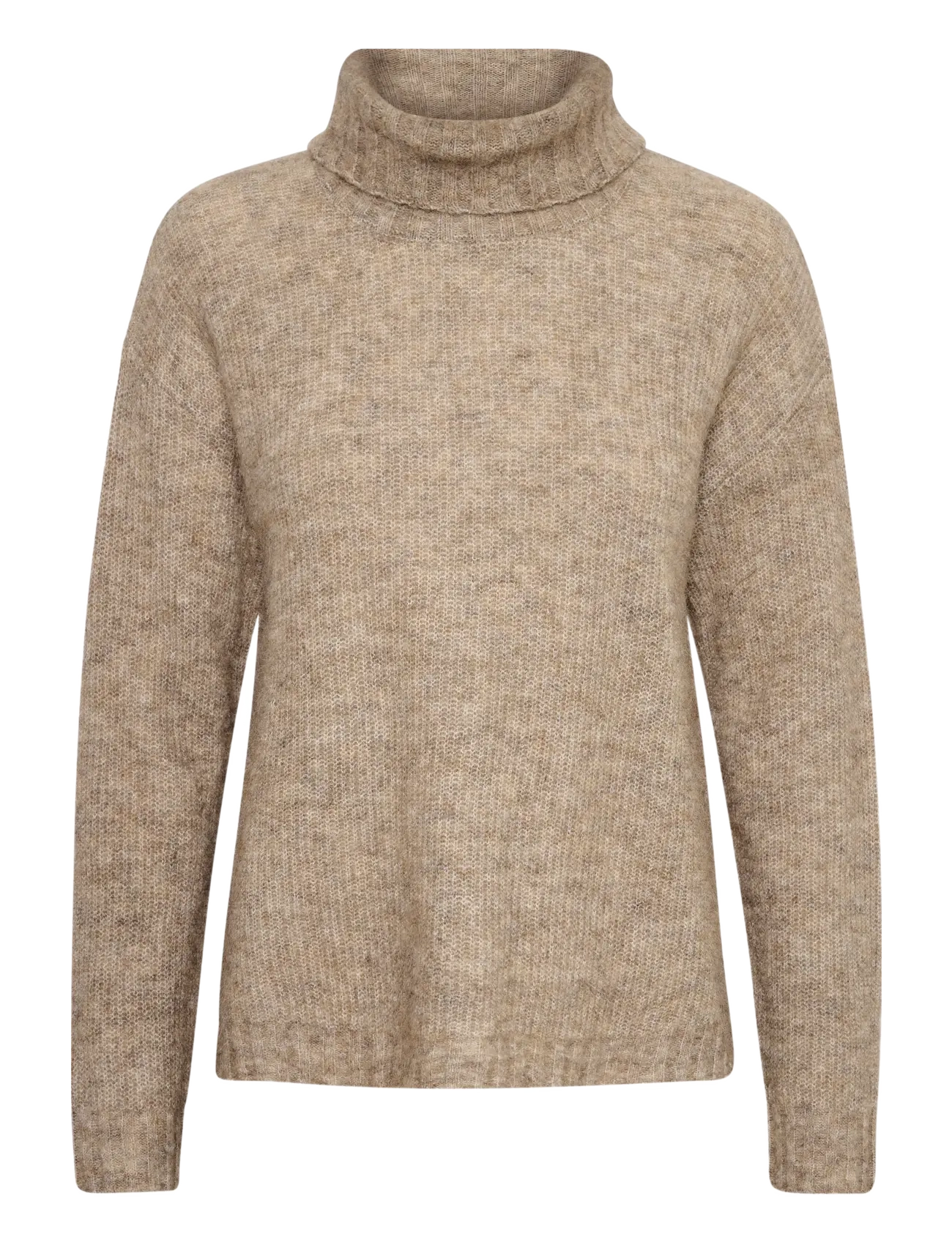 My Essential Wardrobe 11 THE KNIT ROLLNECK - Kampagne - DUNE MELANGE / beige