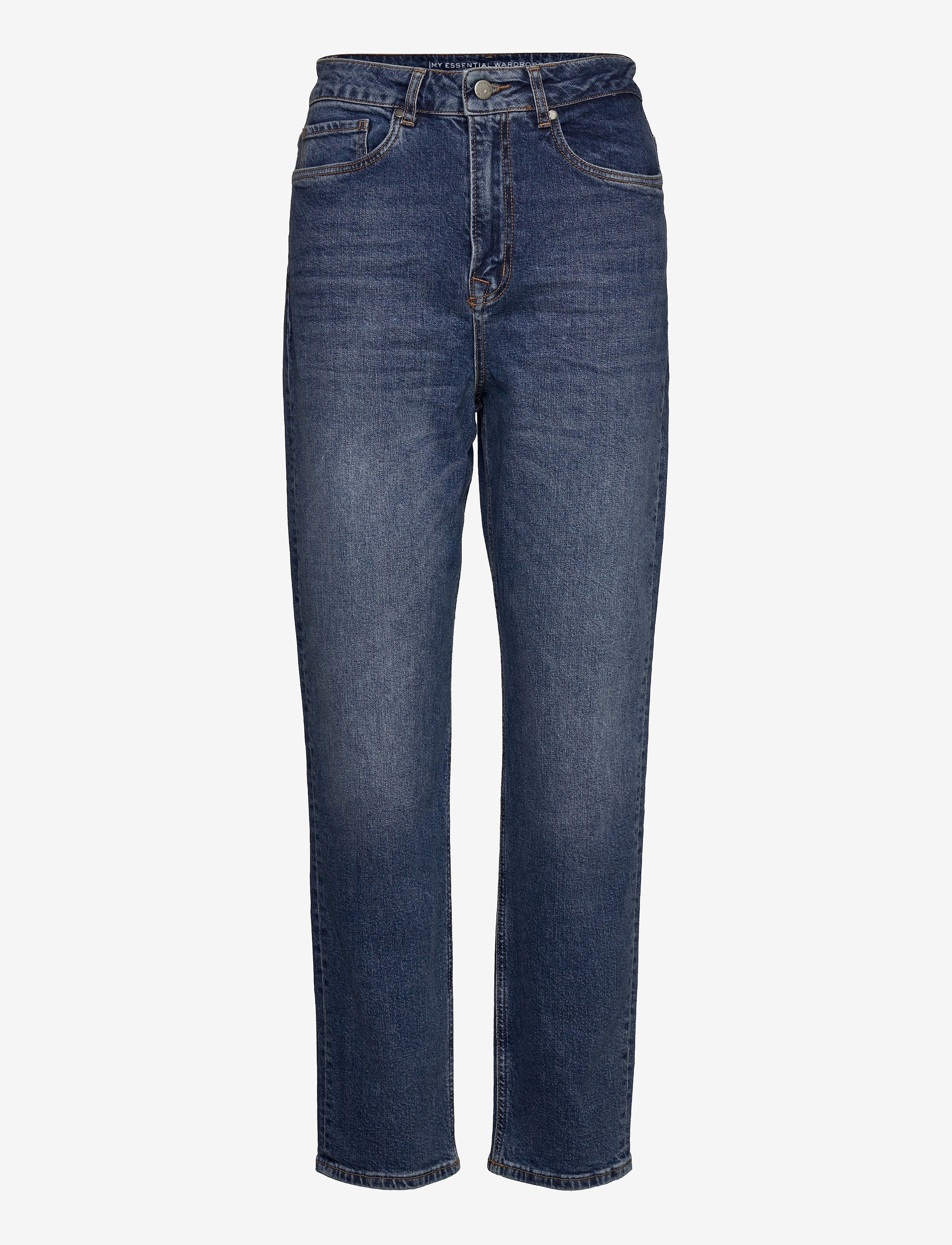 My Essential Wardrobe 34 THE MOM 107 XHIGH STRAIGHT Y - Kläder - MEDIUM BLUE RETRO WASH / blue