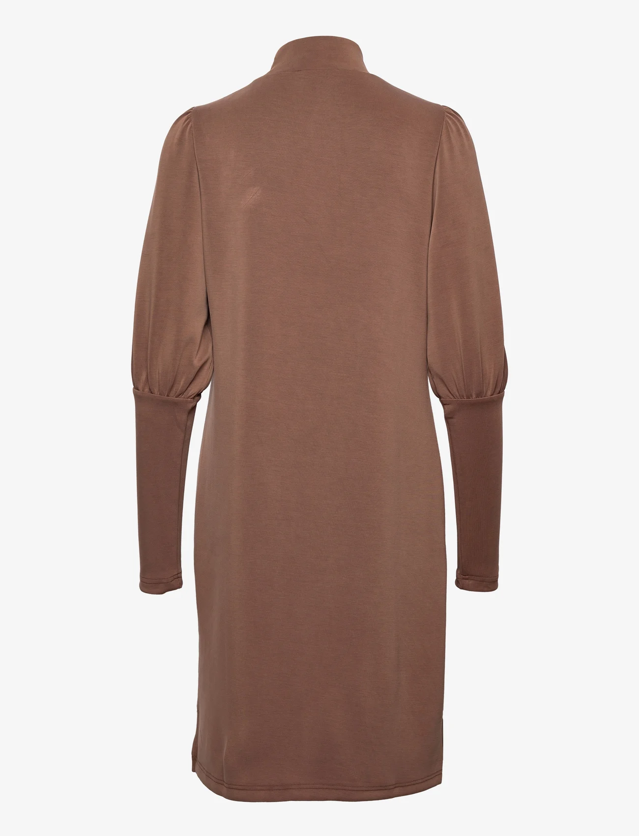 My Essential Wardrobe - MWElle Puff Dress - short dresses - toffee brown washed - 1