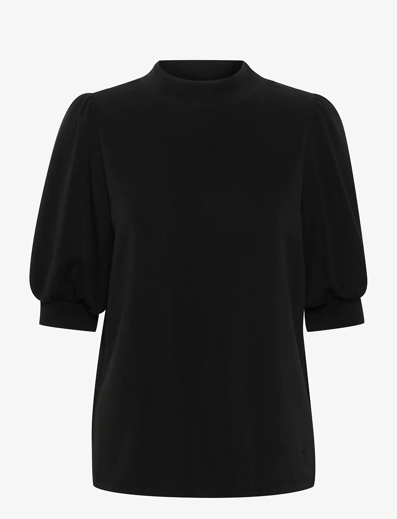 My Essential Wardrobe - 21 THE PUFF BLOUSE - kortärmade blusar - black - 1