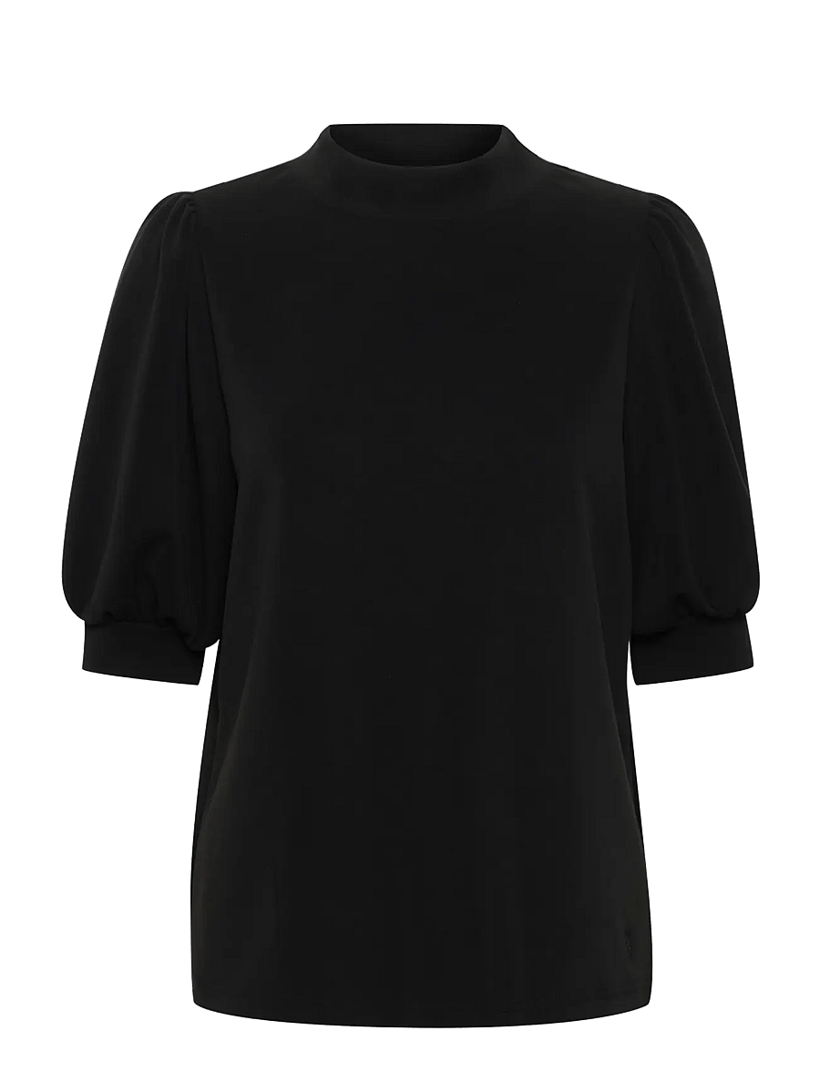 My Essential Wardrobe - 21 THE PUFF BLOUSE - kurzärmelige blusen - black - 1