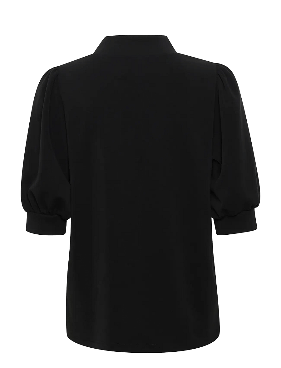 My Essential Wardrobe - 21 THE PUFF BLOUSE - kurzärmelige blusen - black - 2