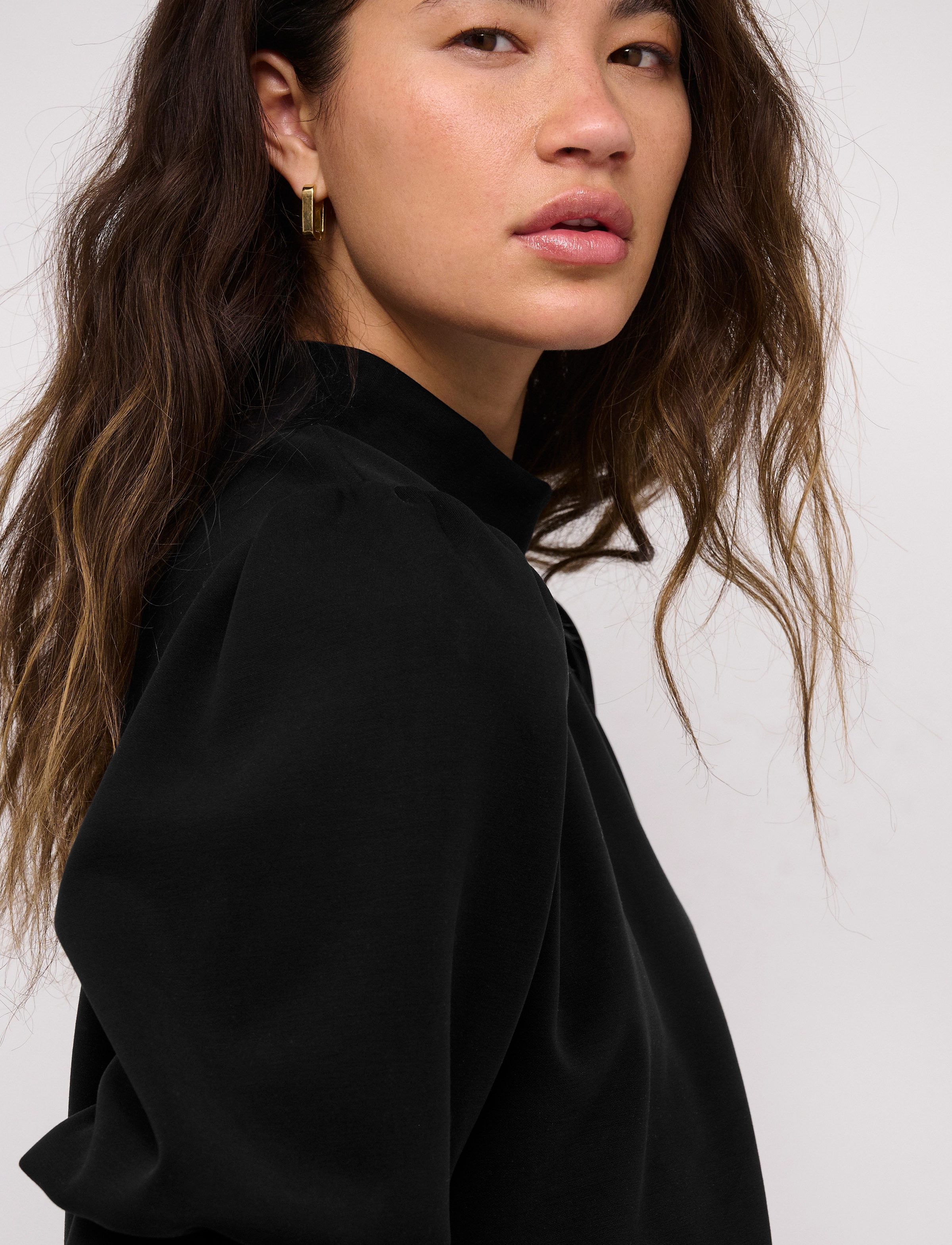 My Essential Wardrobe - 21 THE PUFF BLOUSE - kortärmade blusar - black - 5